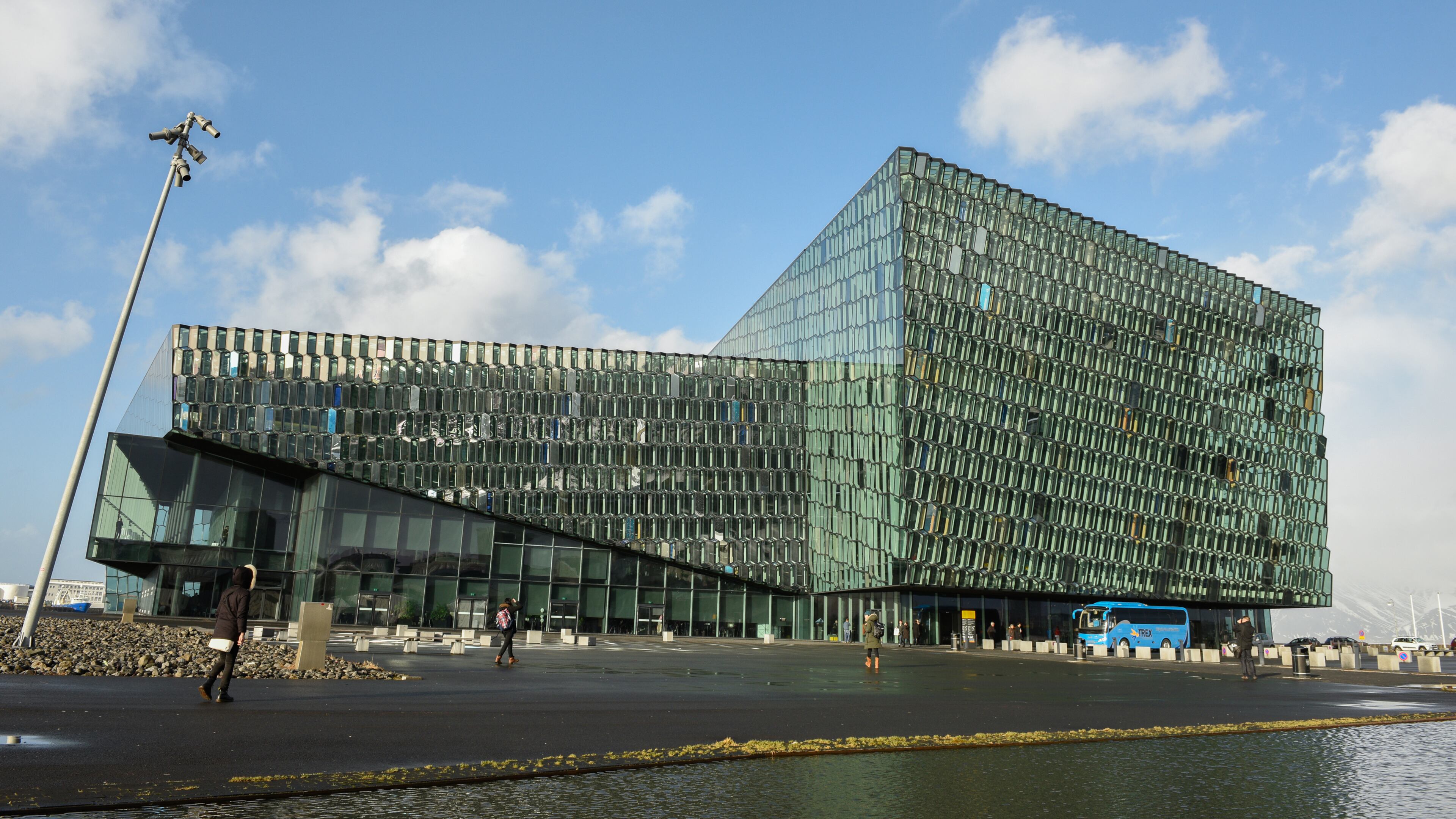 REYKJAVIK, ICELAND - MARCH 14: A view of the exterior of Harpa Concert Hall during Reykjavik Fashion Festival 2015 on March 14, 2015 in Reykjavik, Iceland. (Photo by Matthew Eisman/Getty Images)
