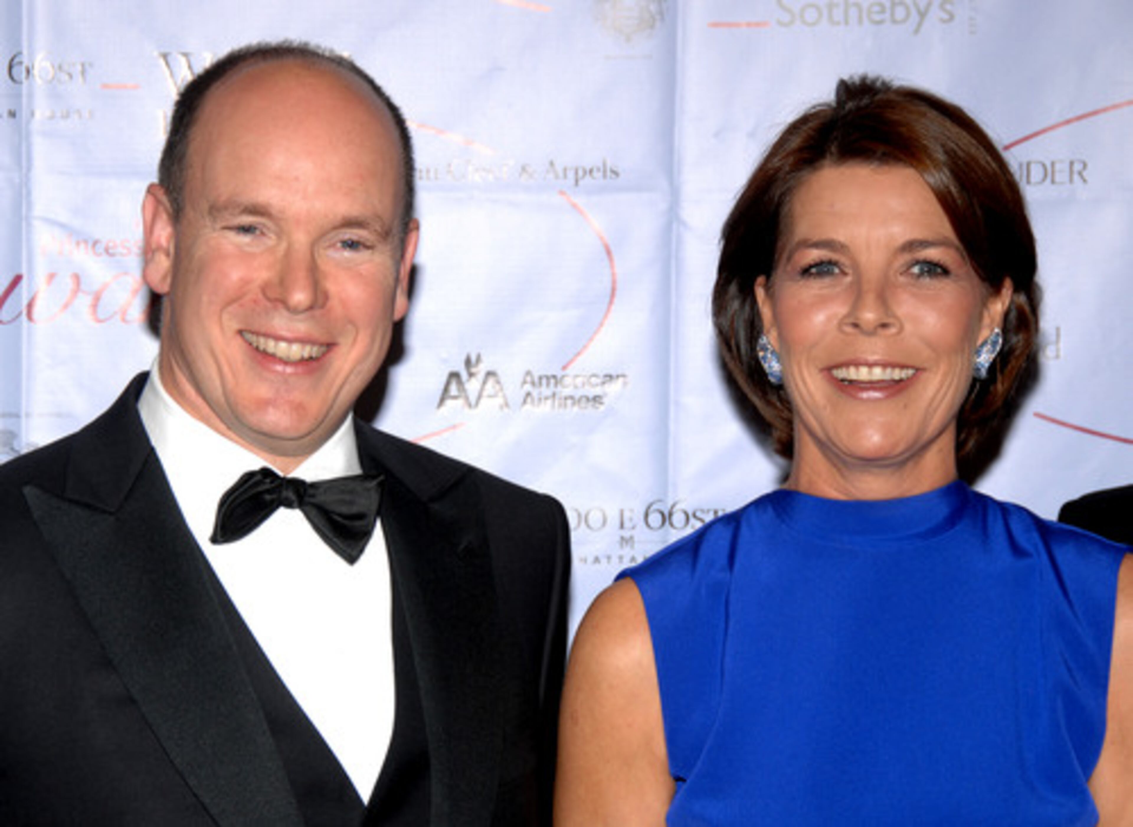 Prince Albert II of Monaco and Princess Caroline of Hanover arrive at the 25th Anniversary Princess Grace Awards Gala at Sotheby's.