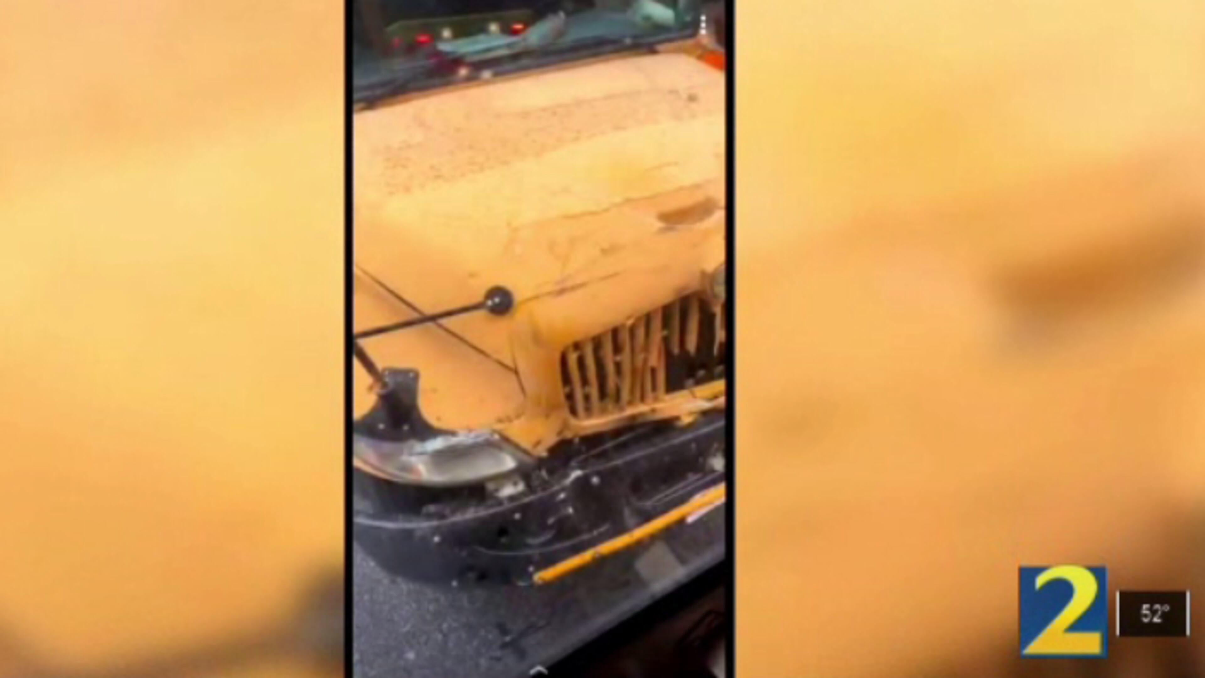 More than a dozen students were taken to a hospital after a wreck involving two buses.