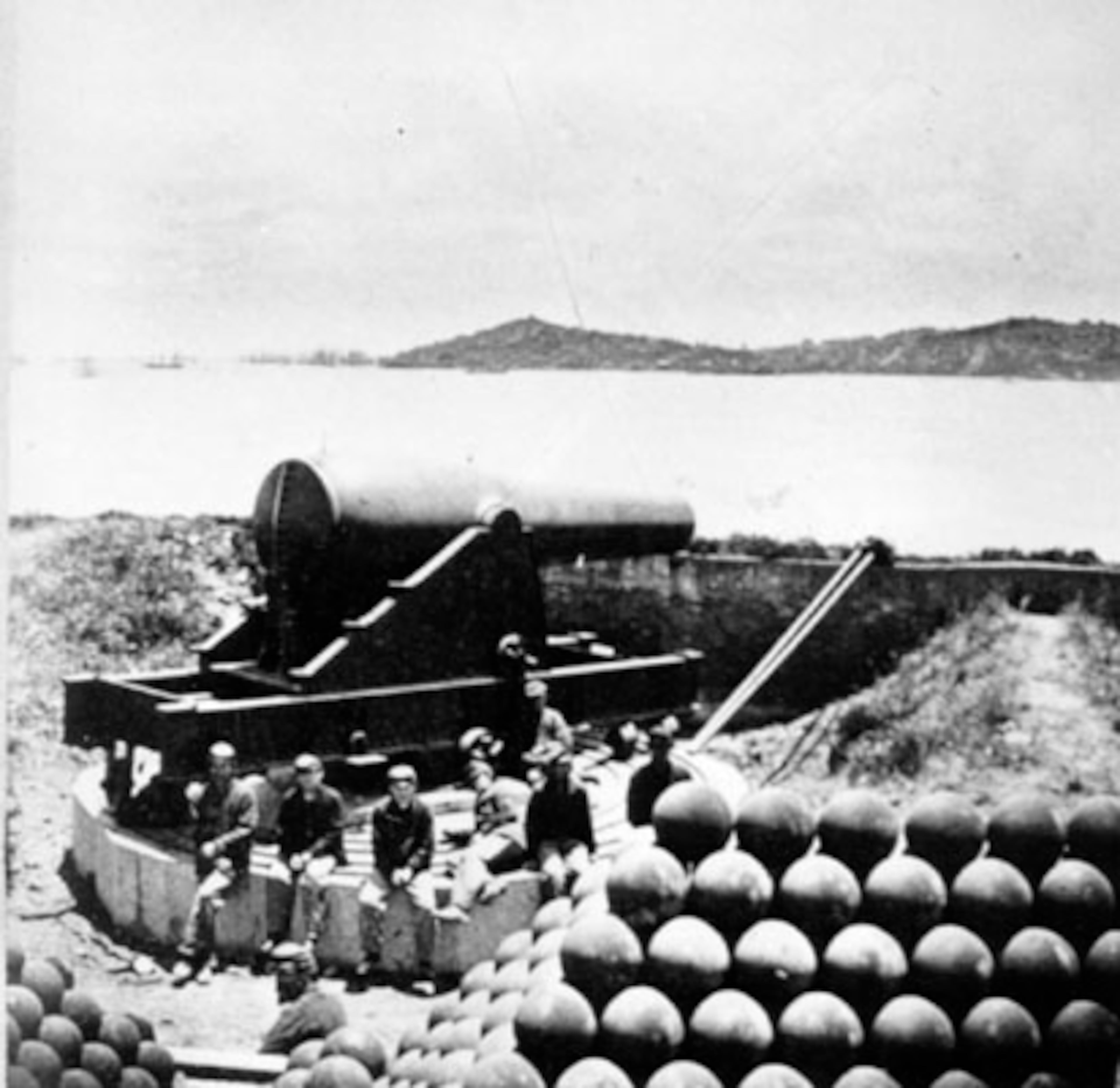 View from Alcatraz, south end, looking towards Telegraph Hill 1869