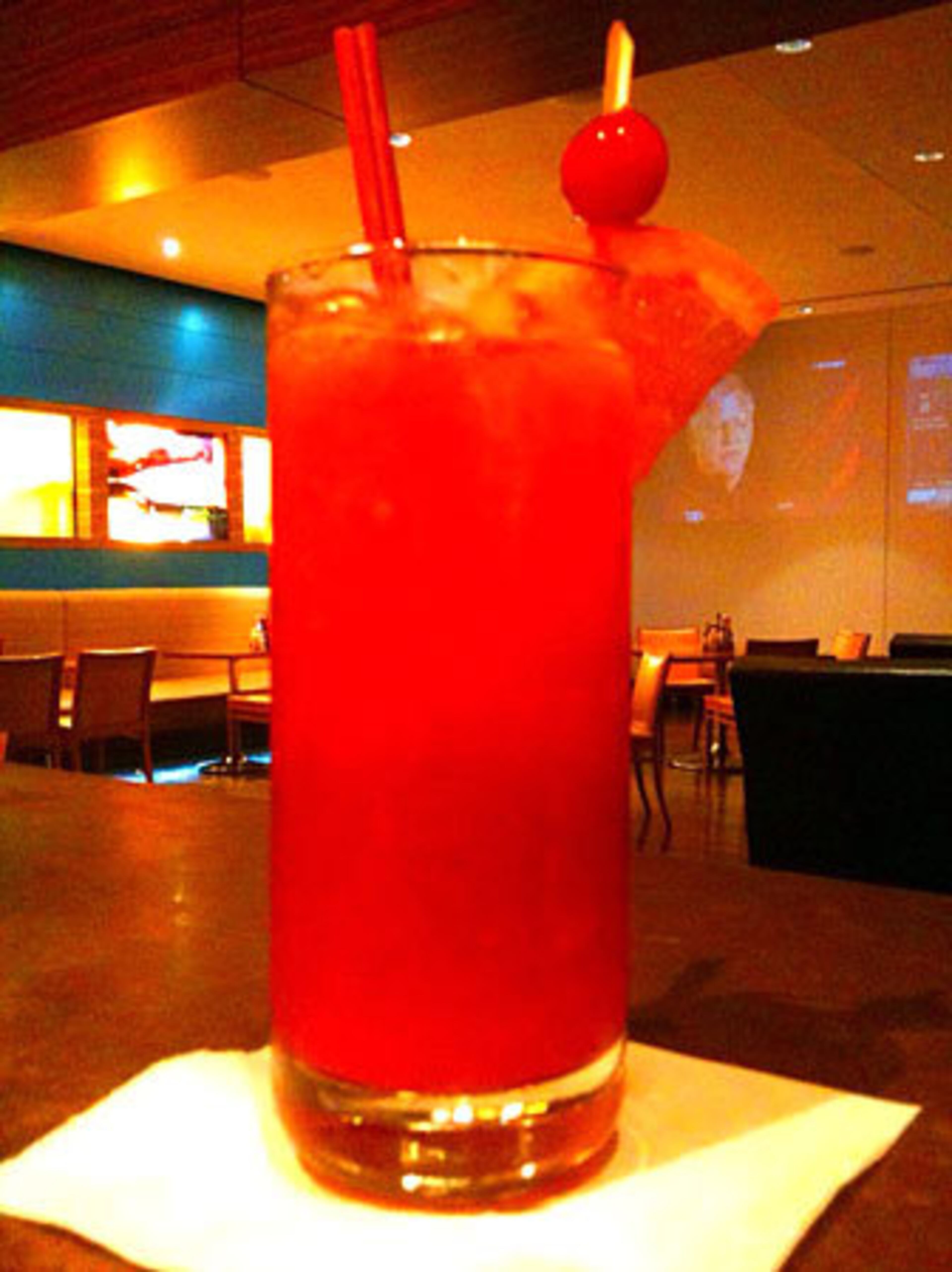 DRINK: High Velocitea. HOTEL: Marriott Marquis. INGREDIENTS: sweet tea vodka, simple syrup and lemon juice.