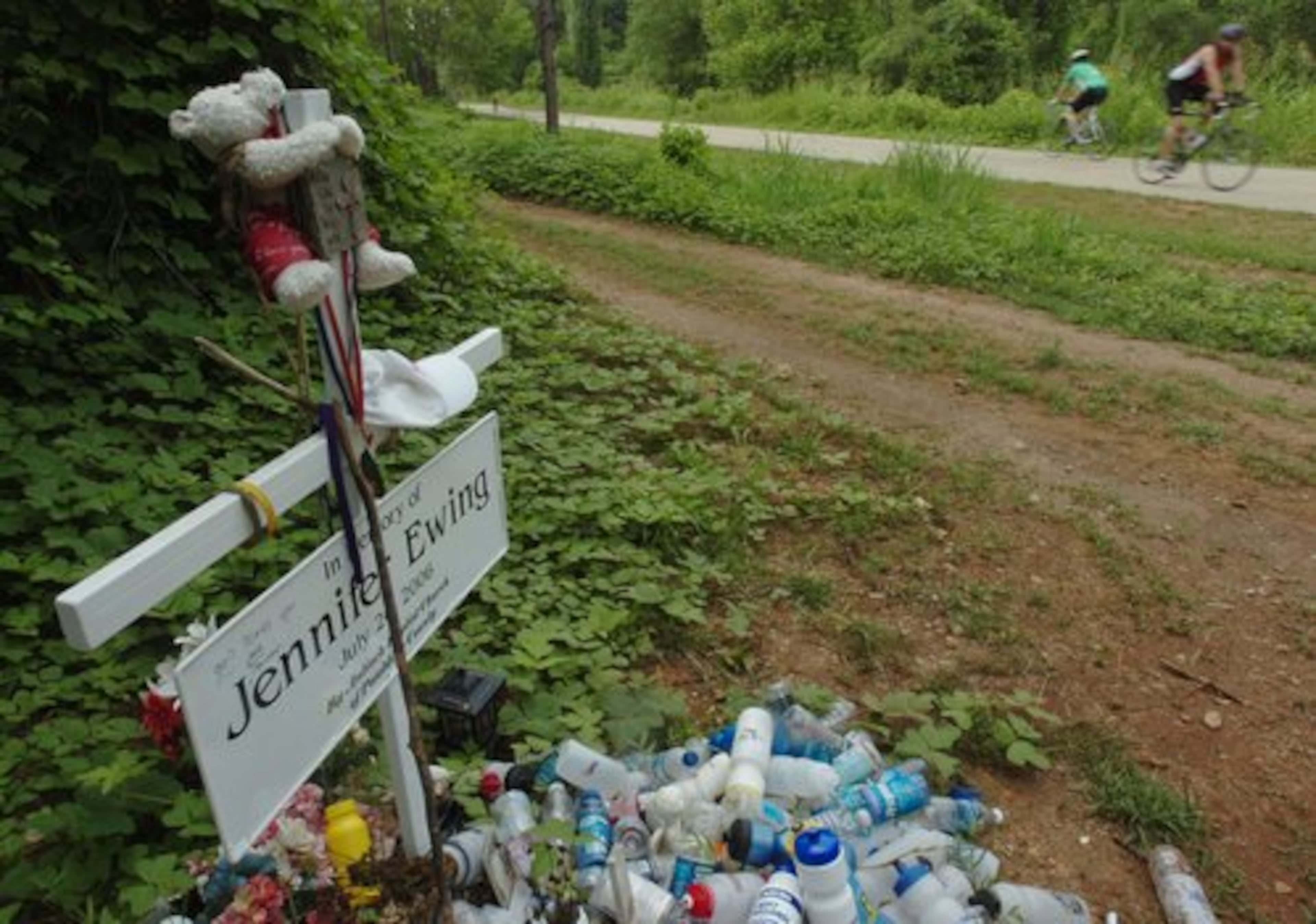 A year after Ewing's death, a memorial was left on the trail in her memory.