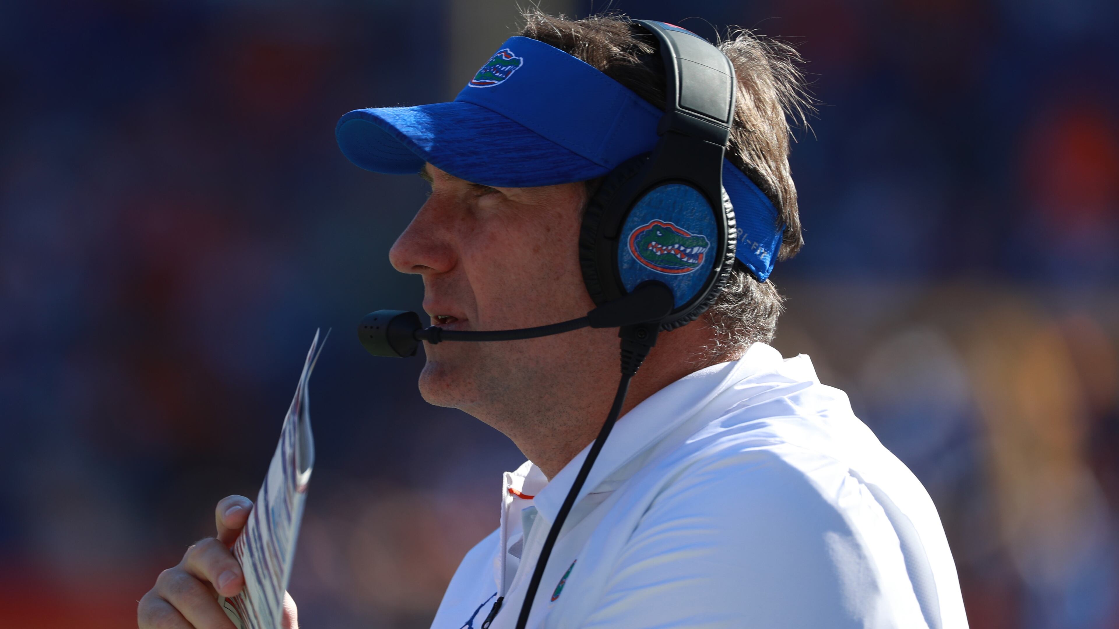 Head coach Dan Mullen of the Florida Gators watches a play in the second half of their game against the Idaho Vandals at Ben Hill Griffin Stadium on November 17, 2018 in Gainesville, Florida. (Photo by Scott Halleran/Getty Images)