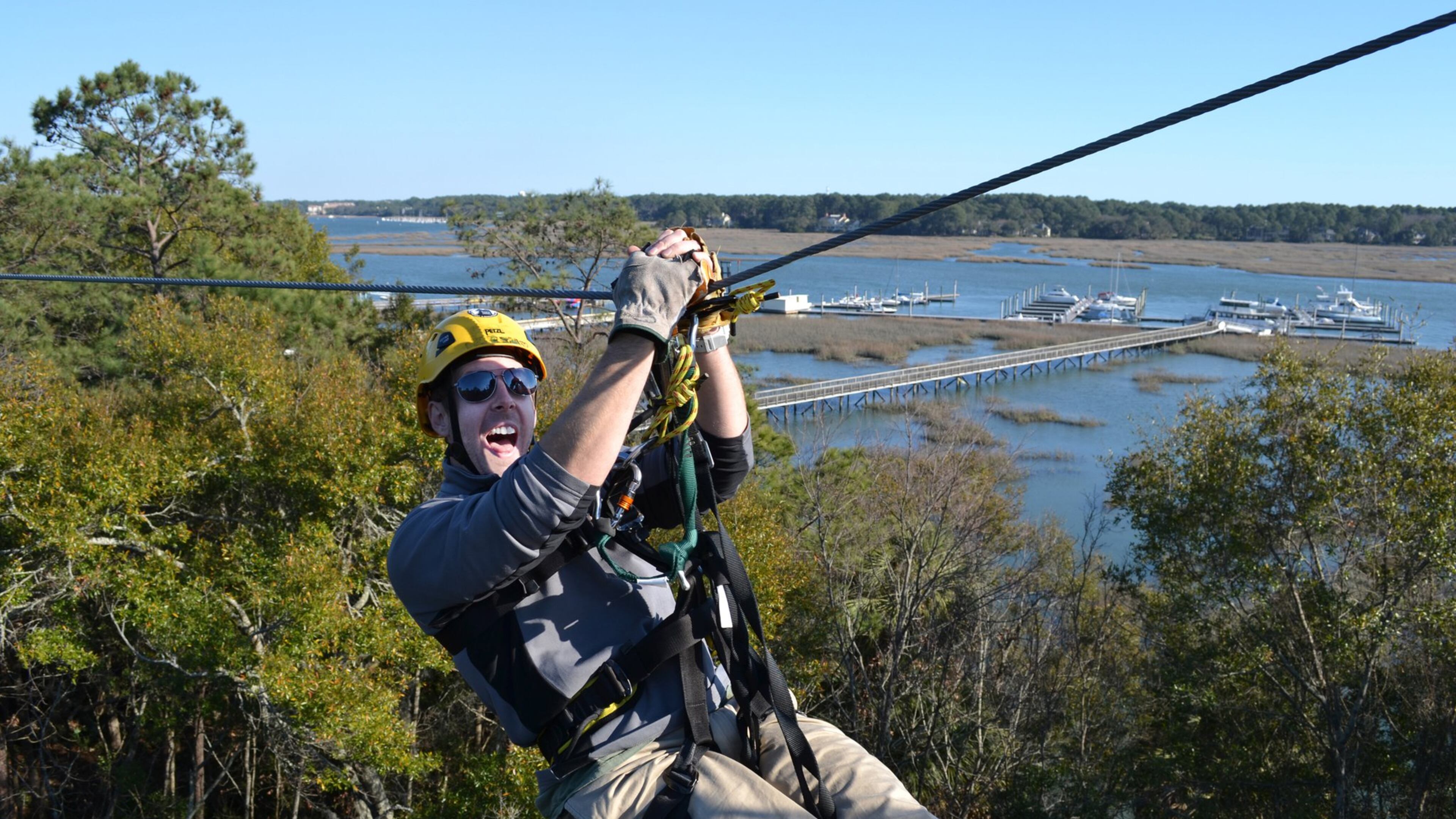 ZipLine Hilton Head offers a unique view of Hilton Head Island with a canopy tour around Broad Creek. (ZipLine Hilton Head)