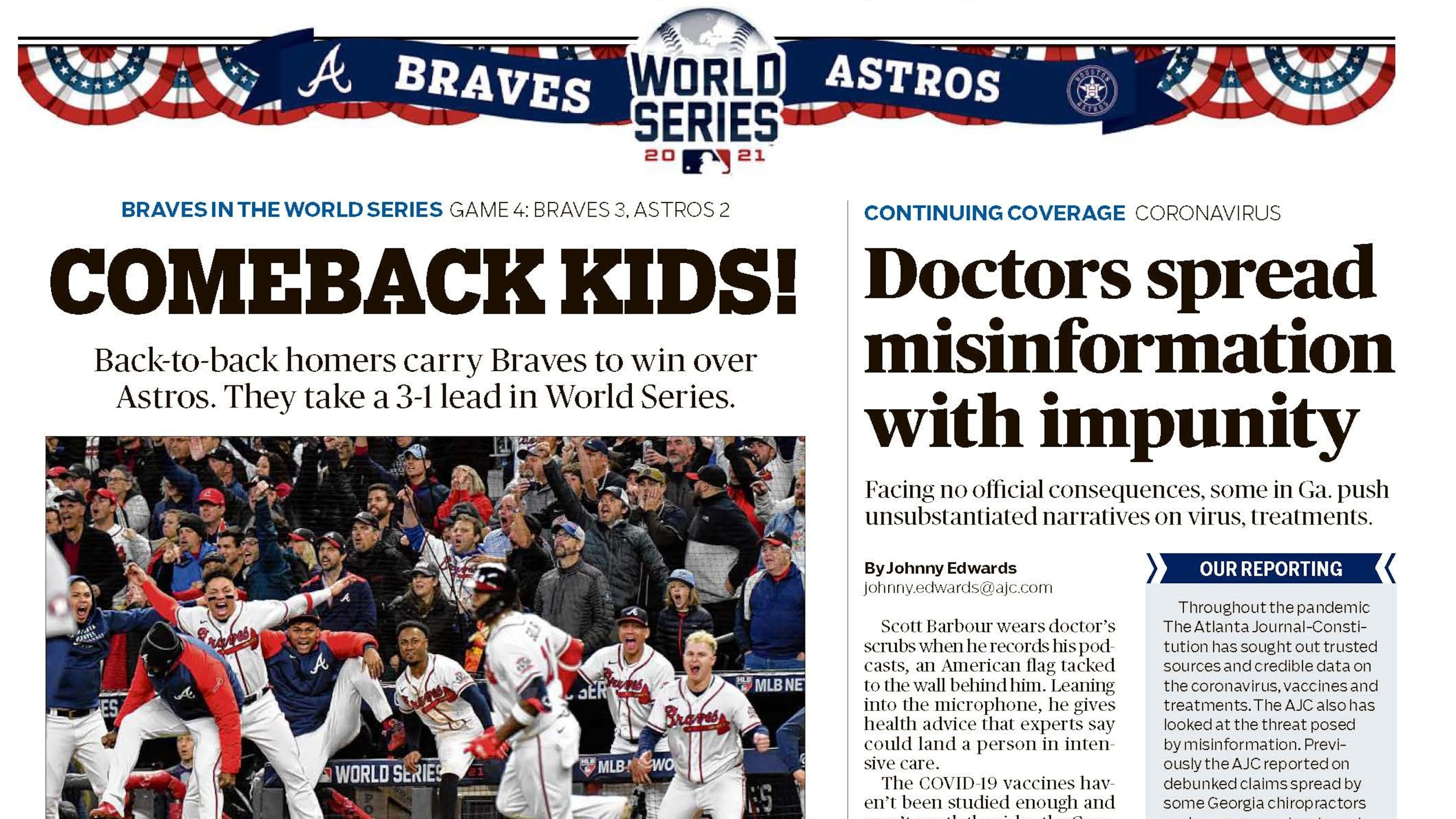 Atlanta Braves World Series section in today’s ePaper