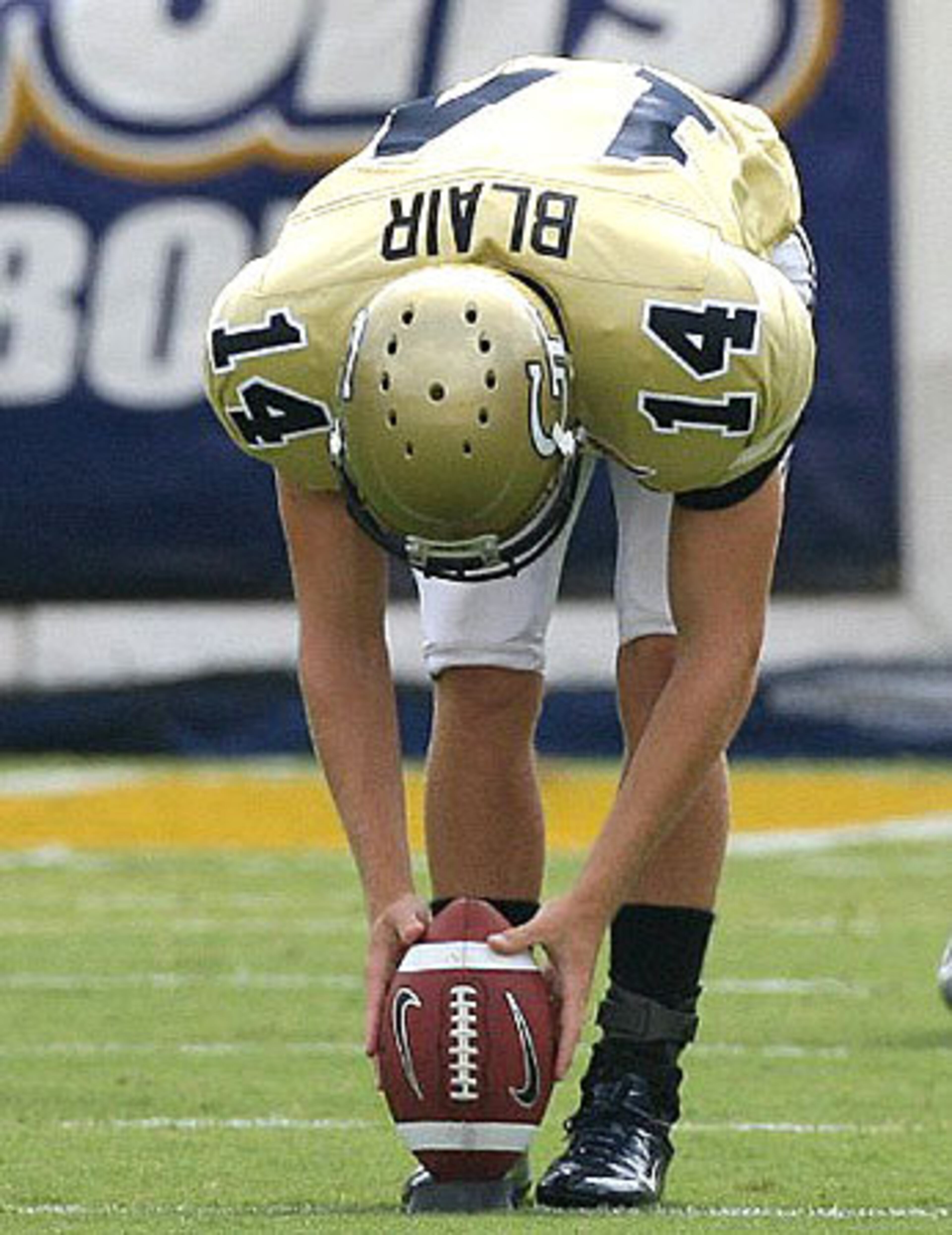 Scott Blair, who has missed four of his first five field-goal attempts, will have to be better against Virginia Tech.