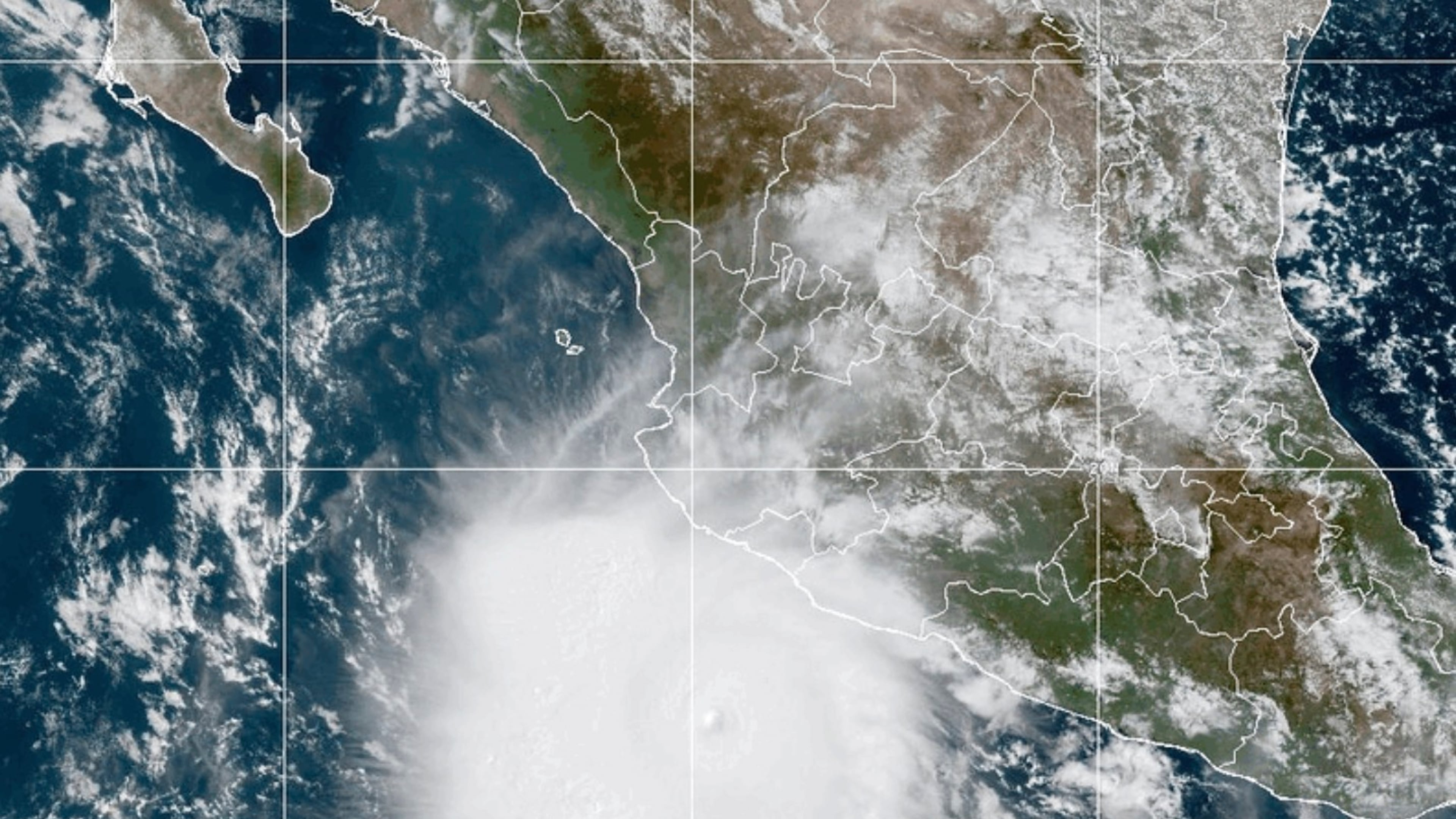 This photo provided by NOAA shows Hurricane Polo moving away from the southwestern coast of Mexico on Thursday, Sept. 24, 2026. (NOAA via AP)
