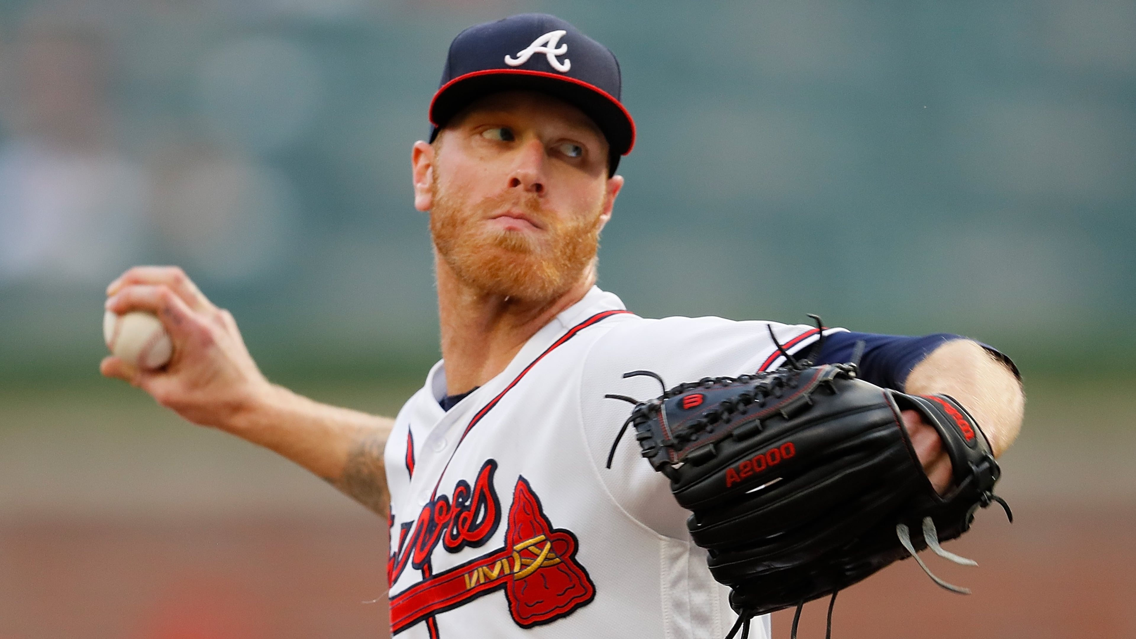 Mike Foltynewicz of the Atlanta Braves pitches in the first inning against the Miami Marlins during game two of a doubleheader at SunTrust Park on August 13, 2018 in Atlanta, Georgia. (Photo by Kevin C. Cox/Getty Images)