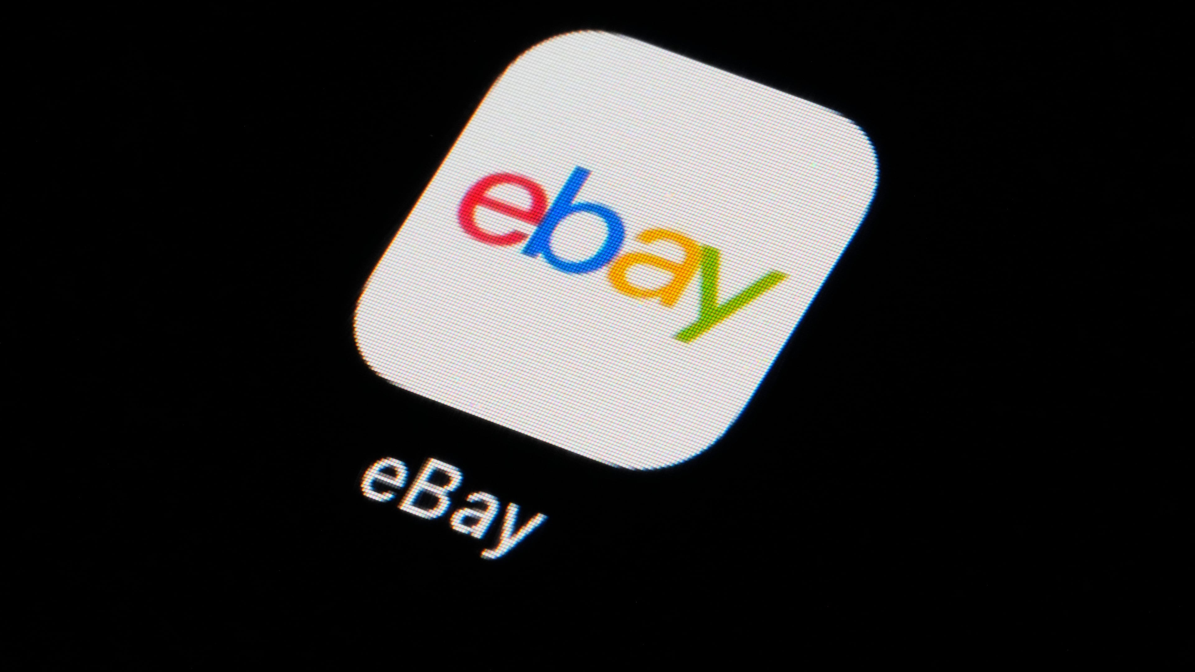 FILE - The eBay app icon is seen on a smartphone, Feb. 28, 2023, in Marple Township, Pa. (AP Photo/Matt Slocum, File)