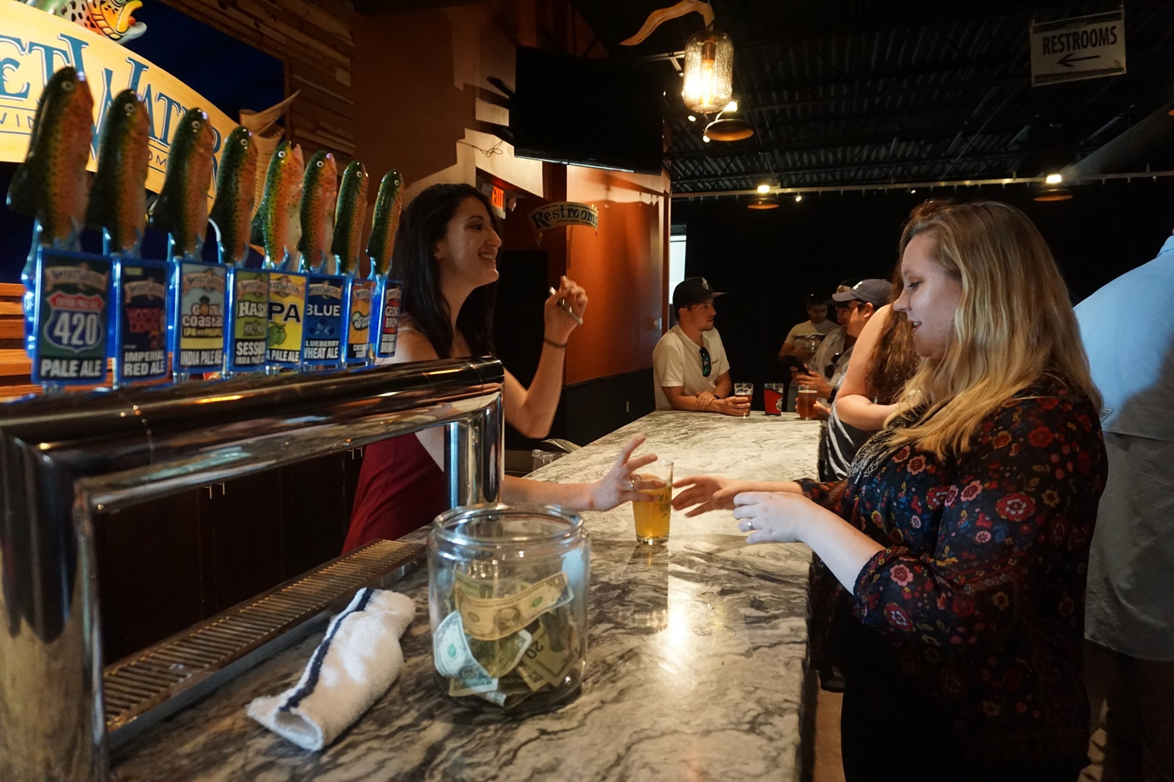 Atlantans gathered in celebration of I-85 in Buckhead's reopening at SweetWater Brewing Company on Friday, May 26, 2017.