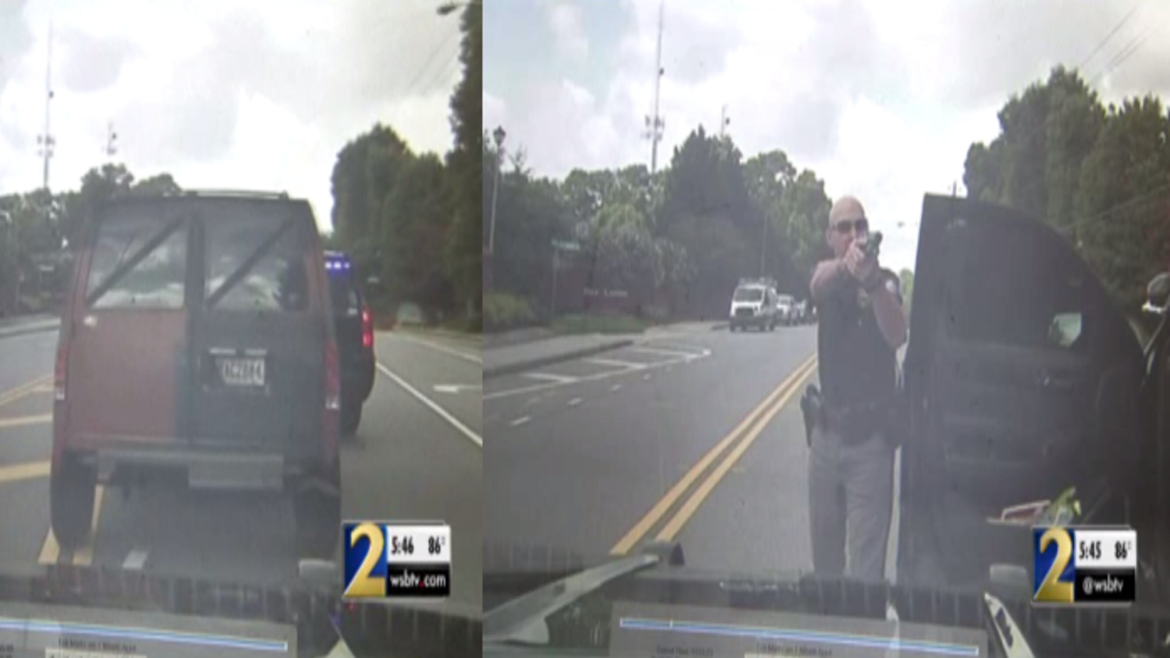 Dashboard footage shows the man running from police, and a pursuit ensued until officers boxed in the vehicle, authorities said.