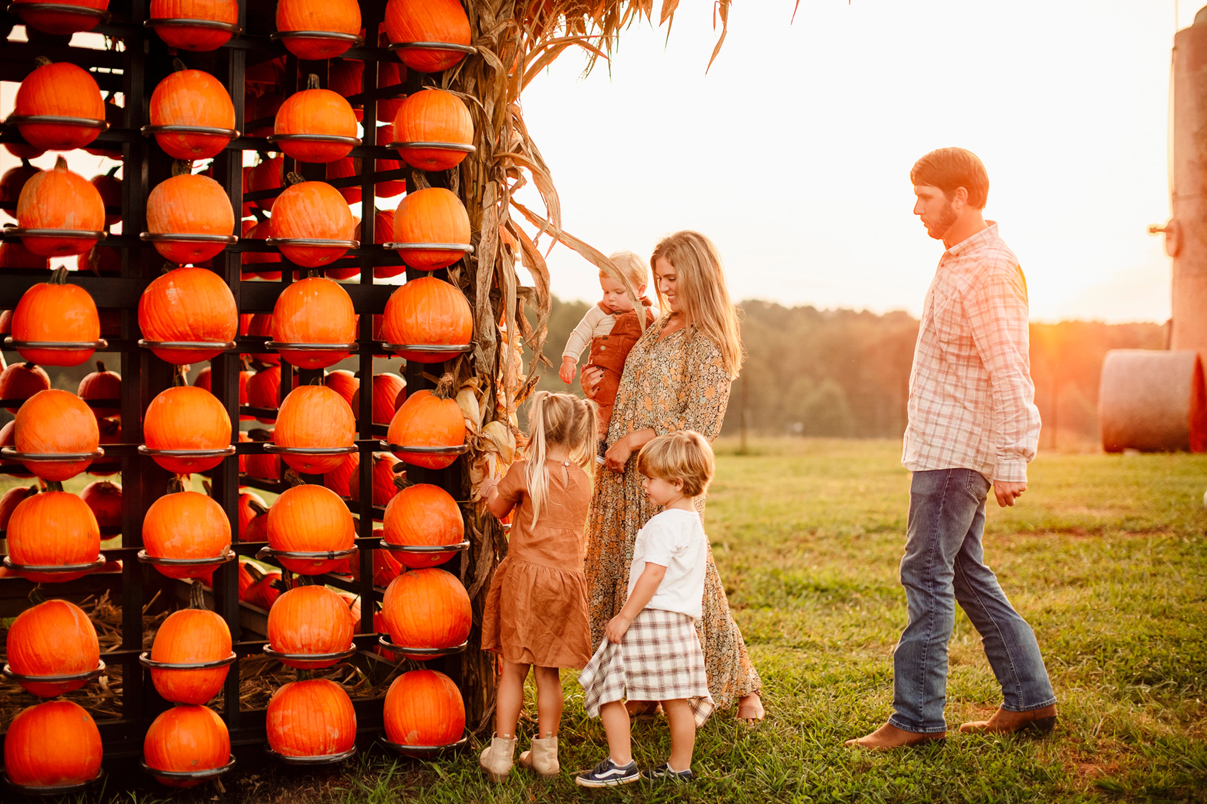 A wall of pumpkins greets you at Jaemor Farms. Photo: Courtesy of Abby Stancil + Carli Jones for Jaemor Farms