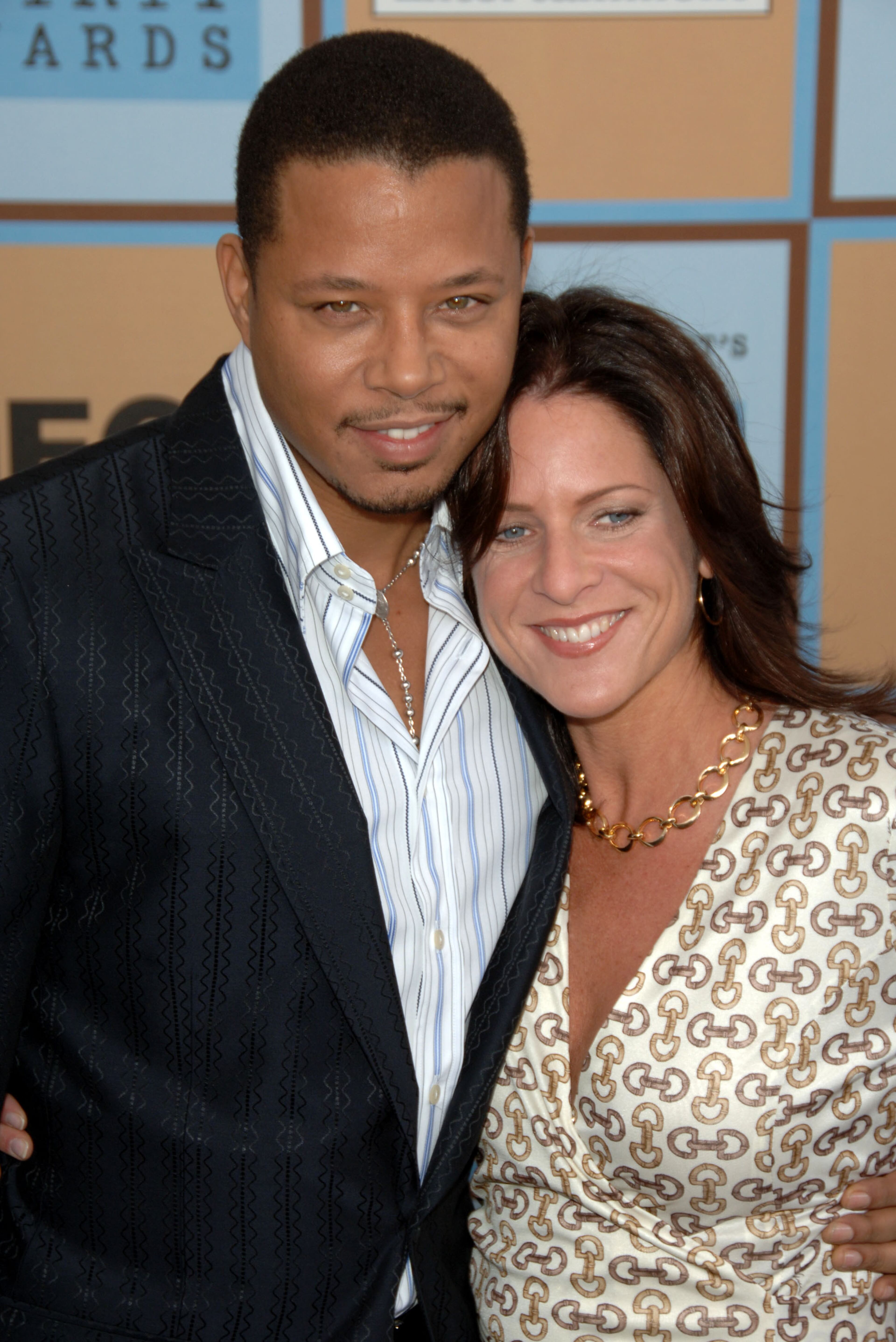 Actor Terrence Howard and producer Cathy Schulman arrive at Film Independent's 2006 Independent Spirit Awards at Santa Monica Beach March 4, 2006 in Santa Monica, California. (Photo by Stephen Shugerman/Getty Images)