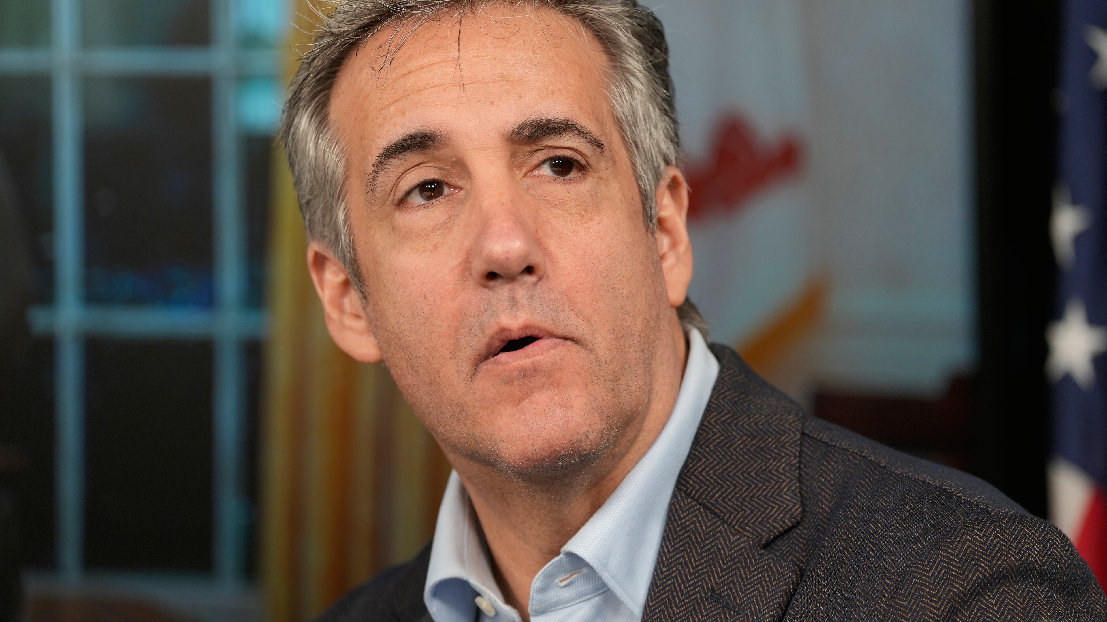 FILE - Michael Cohen speaks during a news conference announcing his new radio show in New York, July 13, 2026. (AP Photo/Seth Wenig, File)
