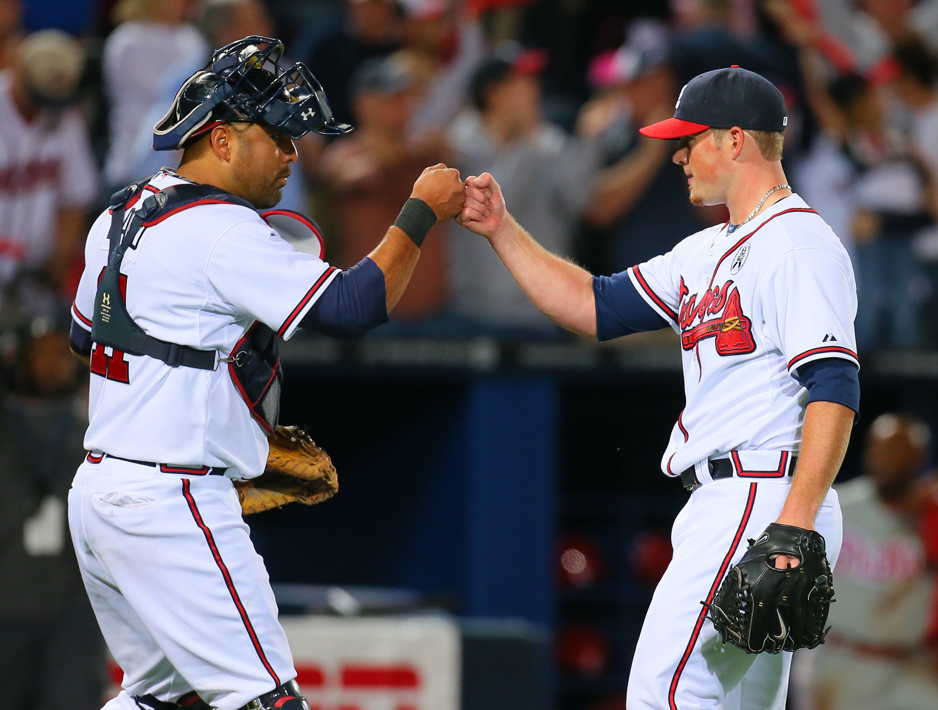 Braves closer Craig Kimbrel (right).