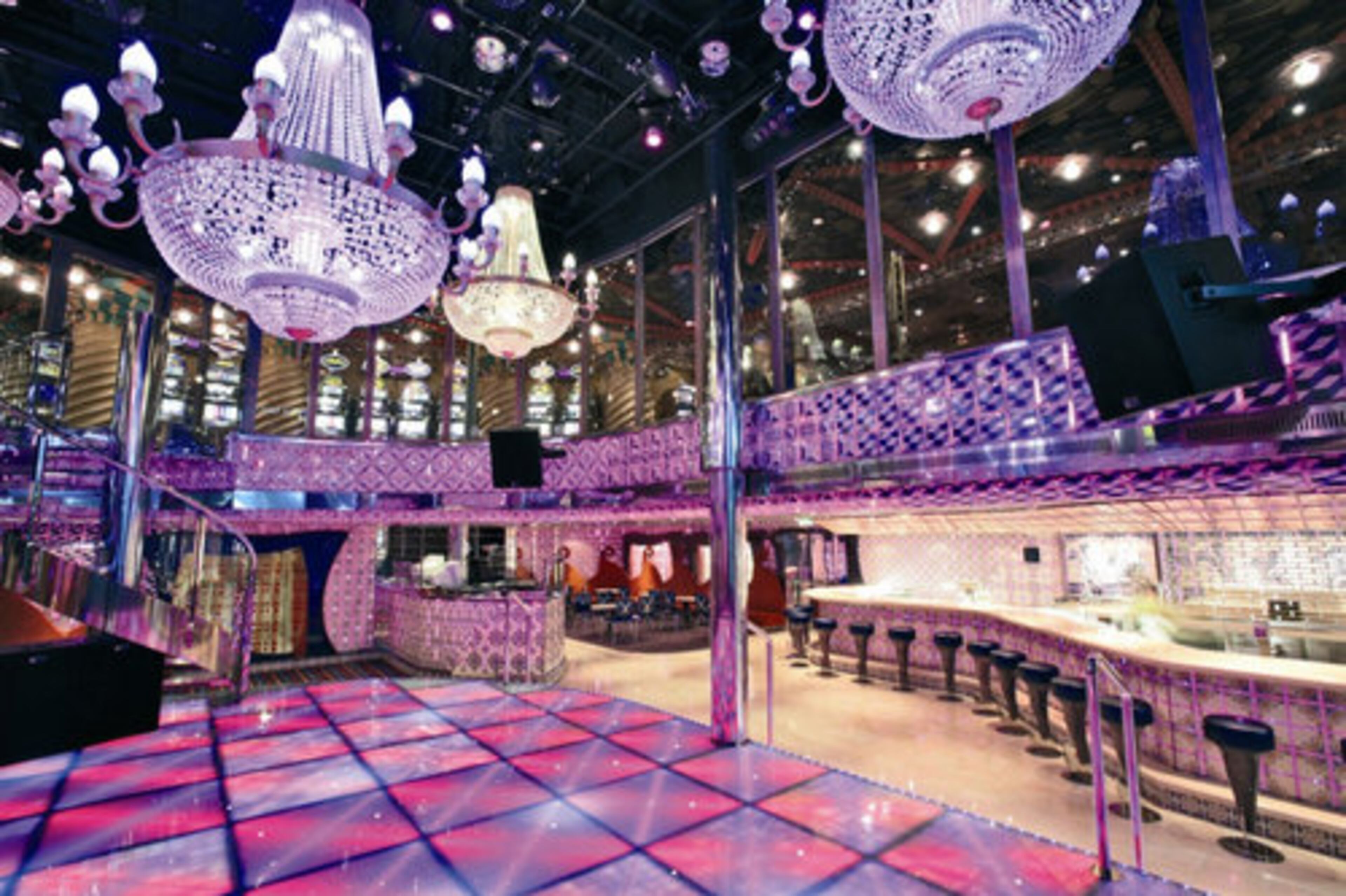 COSTA PACIFICA (2009). The Pacifica will be the largest ship in Costa's fleet, with a musical theme. Its Mediterranean cruises leave from Civitavecchia near Rome. This is Pacifica's disco.