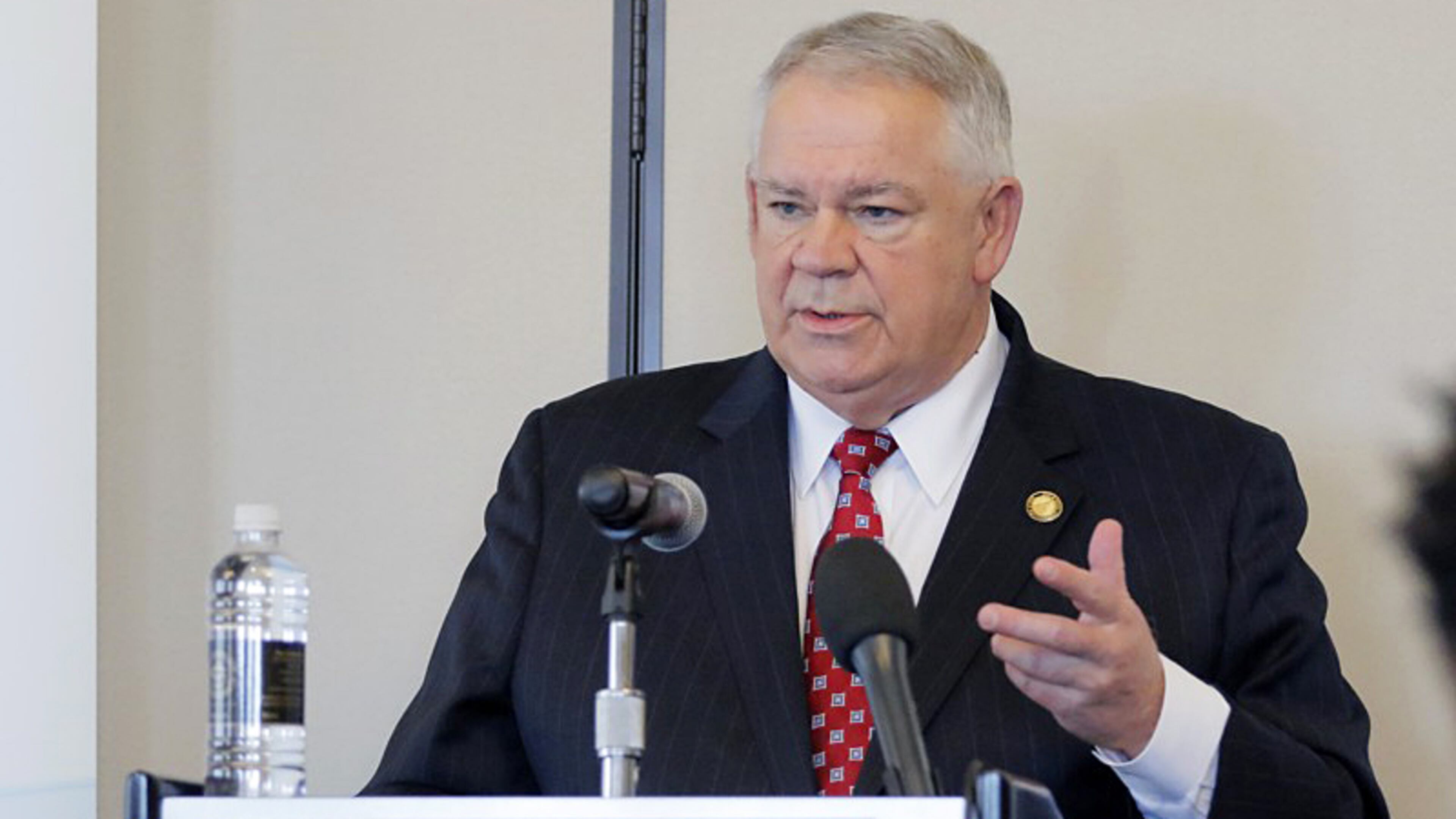 Mar. 8 2017 - Atlanta - House Speaker David Ralston speaks to the Atlanta Press Club luncheon on Wednesday. BOB ANDRES /BANDRES@AJC.COM