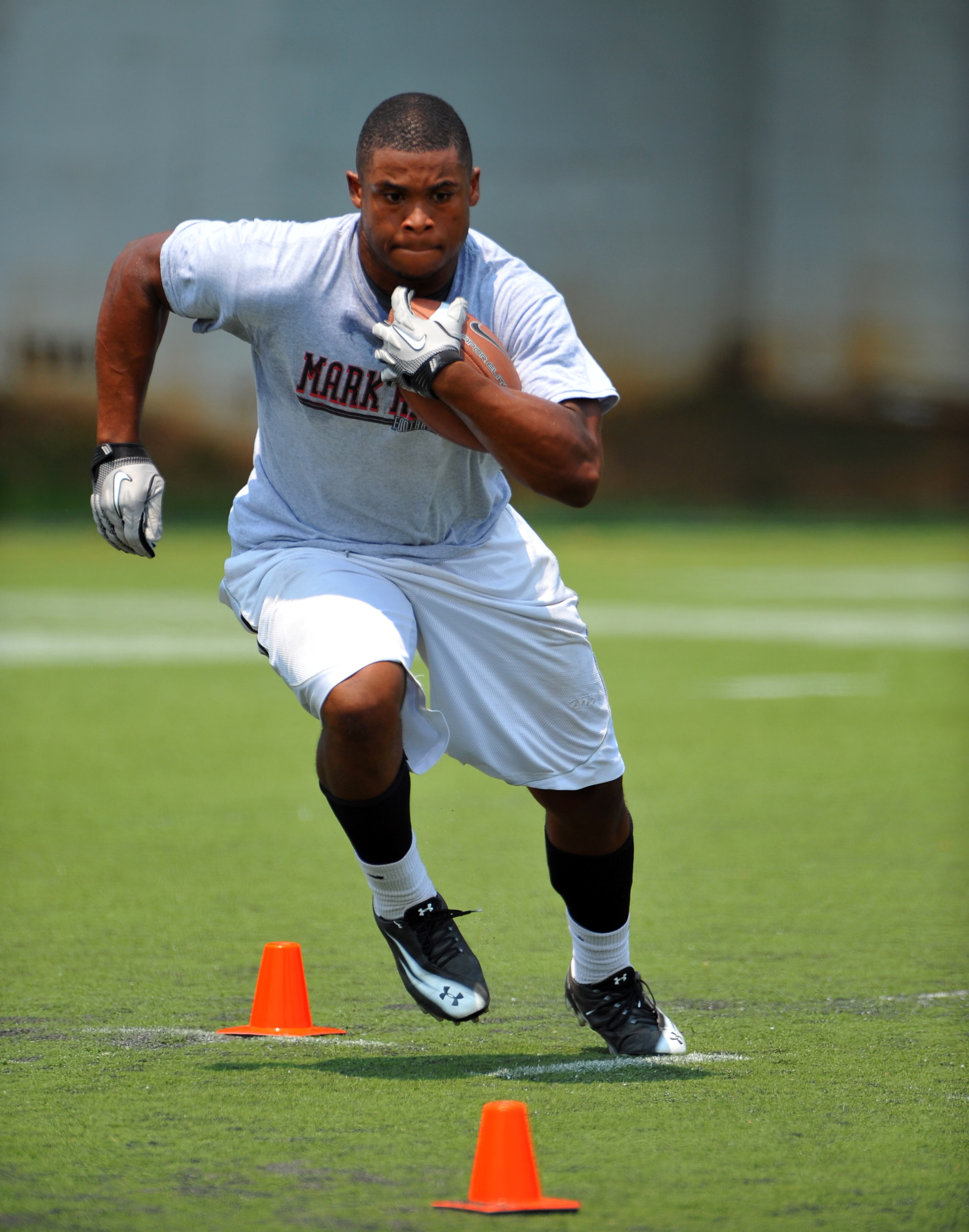 Quayvon Hicks from Pierce County performs during the Mark Richt football camp at UGA Saturday June 12, 2011. Brant Sanderlin bsanderlin@ajc.com