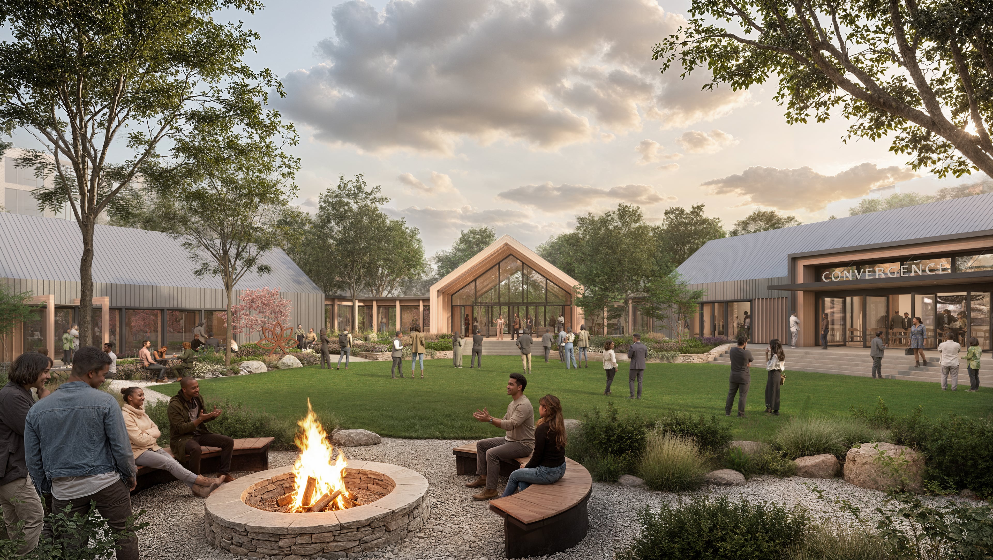 This is a rendering of the Rowen Convergence Center, a 10,000-square-foot facility central to the planned Rowen life sciences district in Gwinnett County. (Courtesy of Rowen)