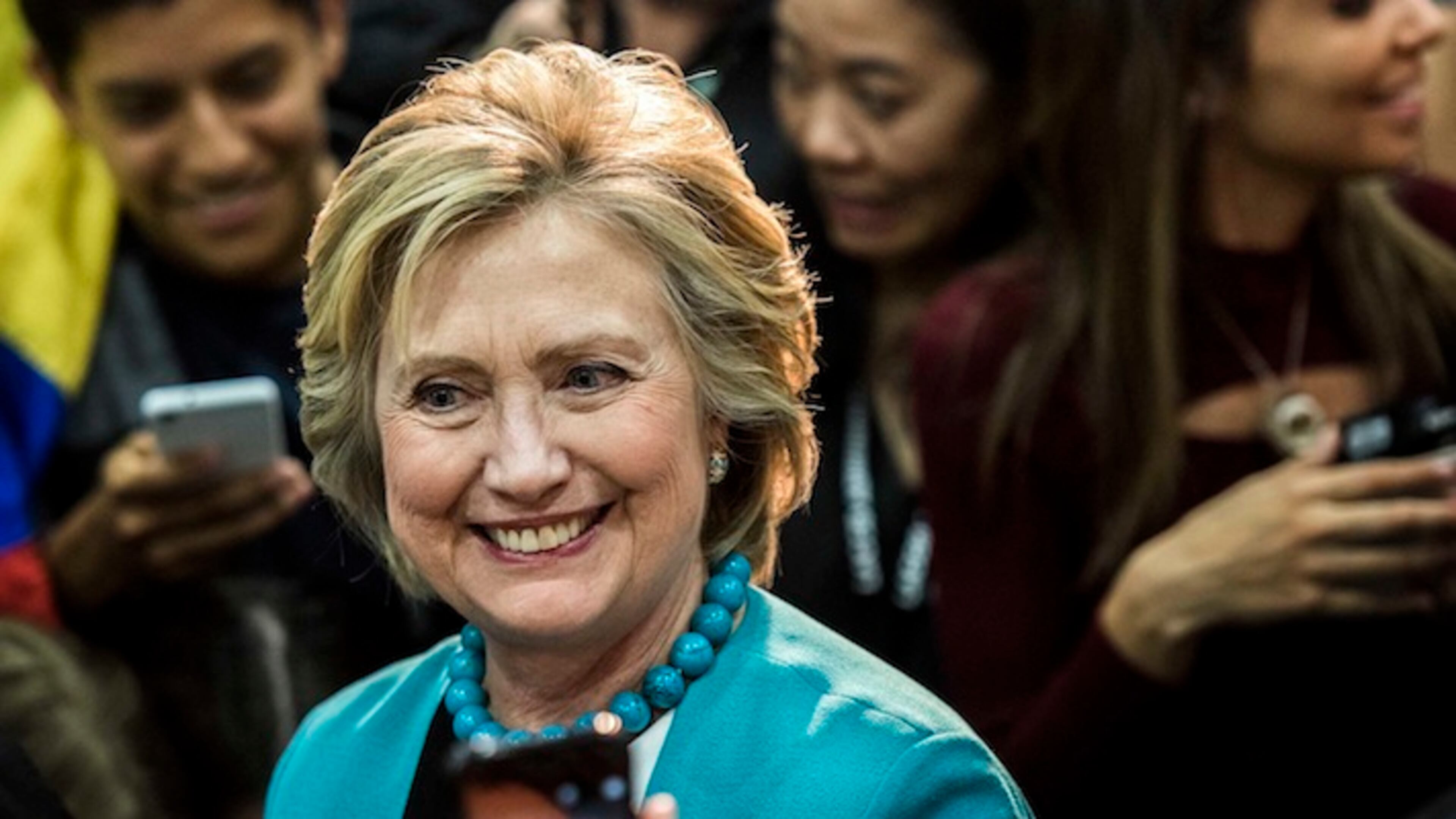 Democratic presidential front-runner Hillary Clinton meets California voters during a rally at East Los Angeles College on Thursday. MUST CREDIT: Photo by The Washington Post, Melina Mara.