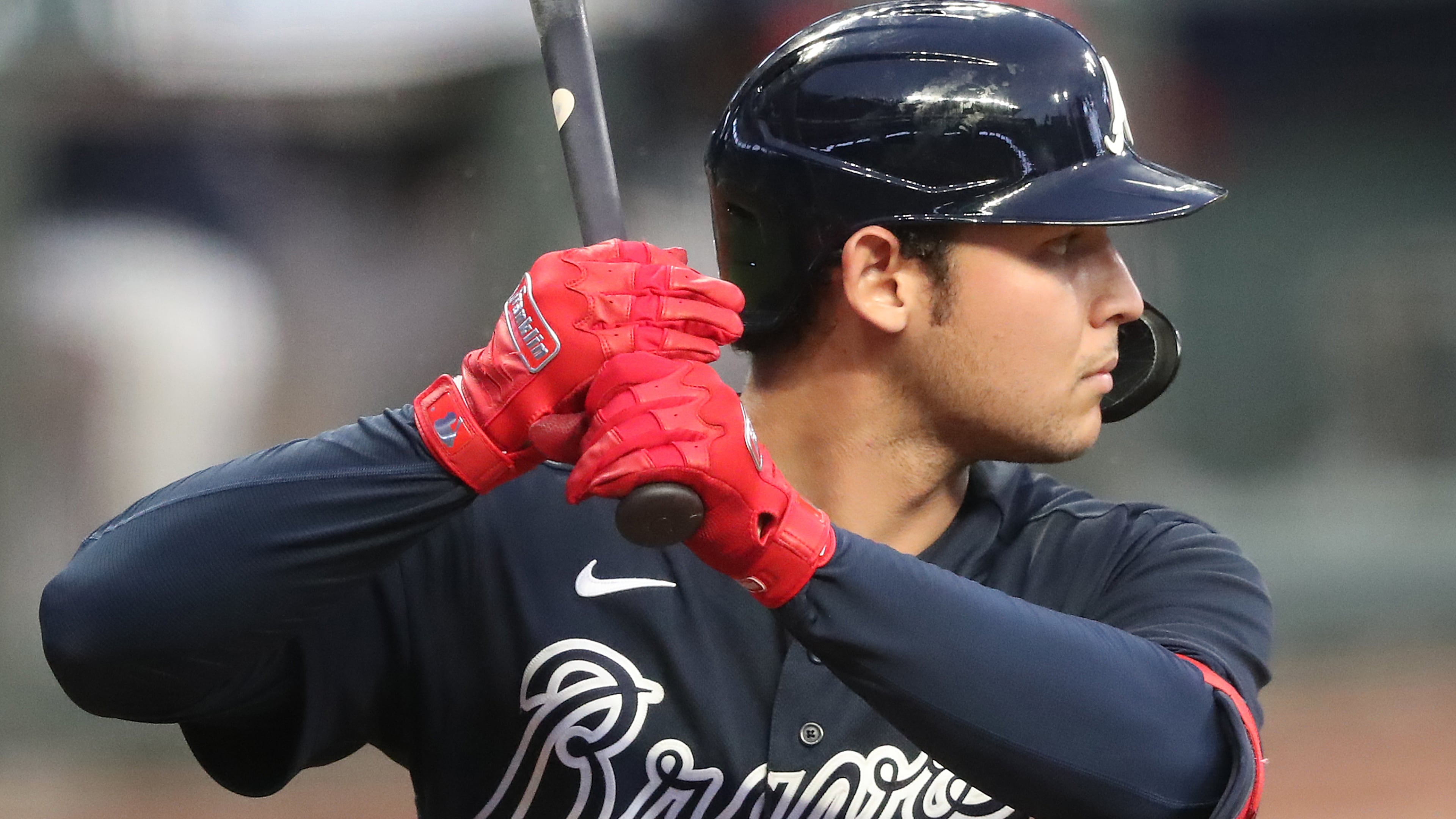 Braves' Alex Jackson bats in an intrasquad game on Saturday, July 18, 2020 in Atlanta. Curtis Compton ccompton@ajc.com