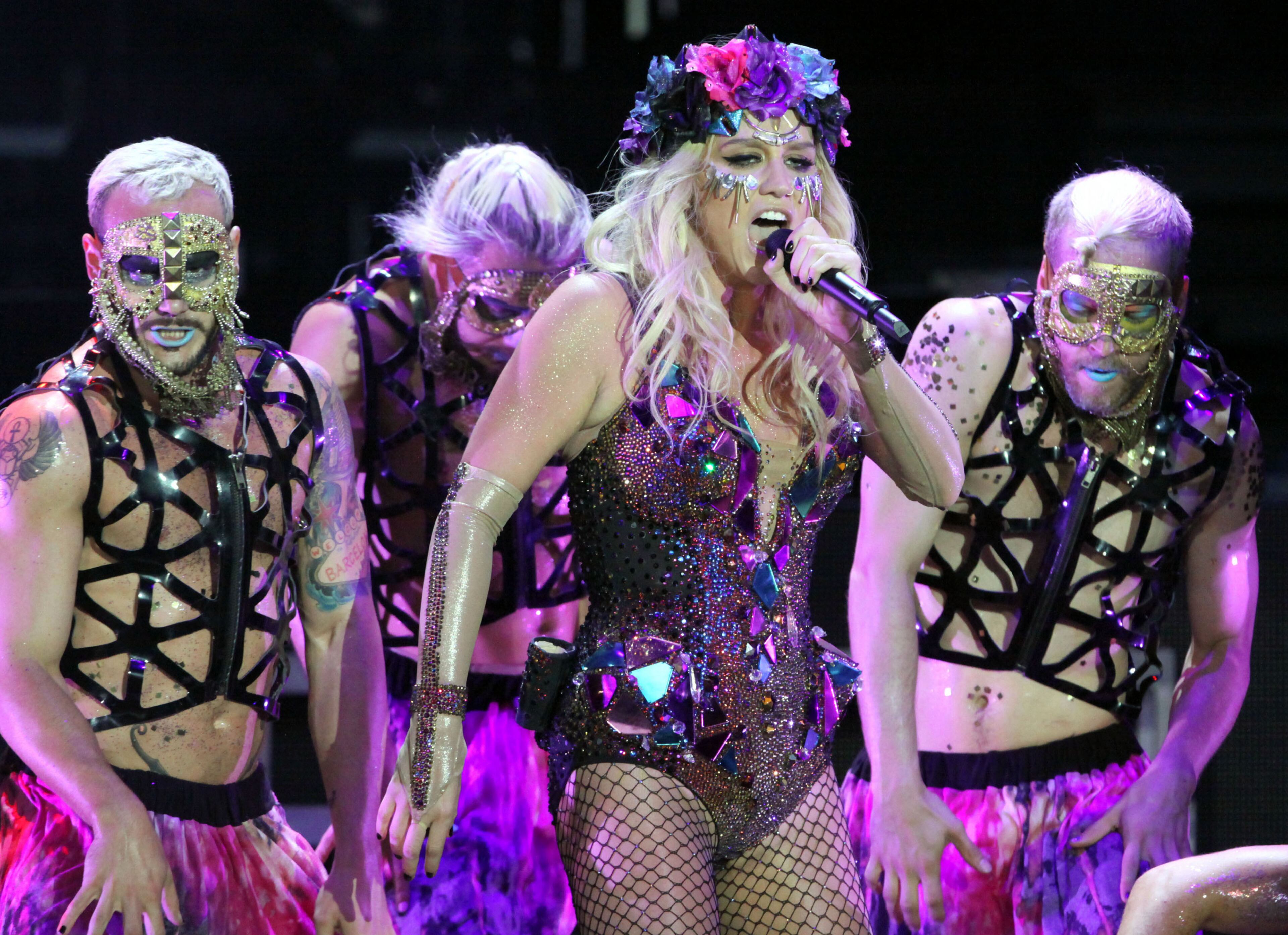 Ke$ha performs "Crazy Kids" at Aaron's Amphtiheatre at Lakewood in Atlanta Thursday, June 27, 2013.