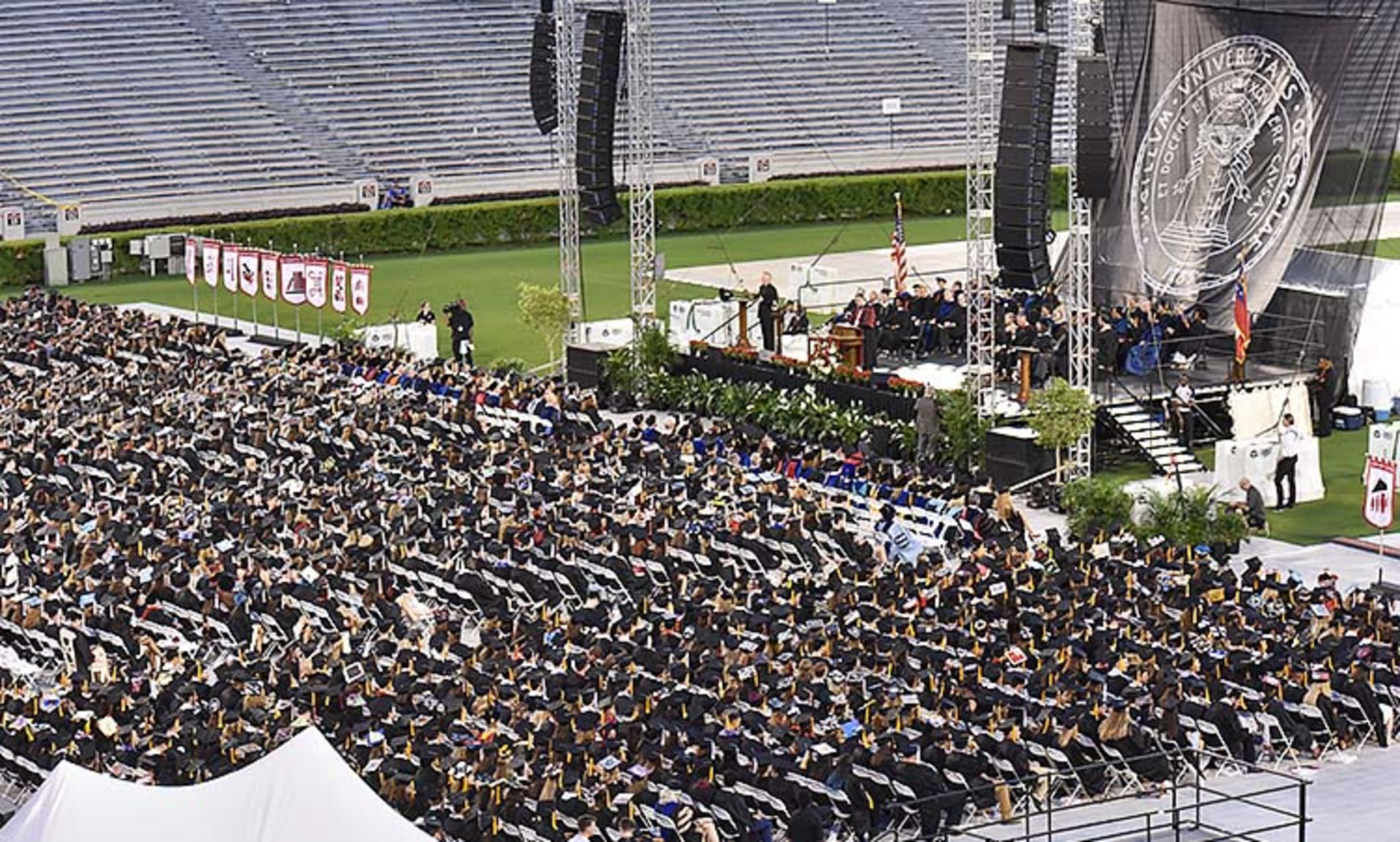 May 10, 2019 Athens - Students filled the University of Georgia's Sanford Stadium for 2019 spring undergraduate commencement ceremony on Friday, May 10, 2019. HYOSUB SHIN / HSHIN@AJC.COM