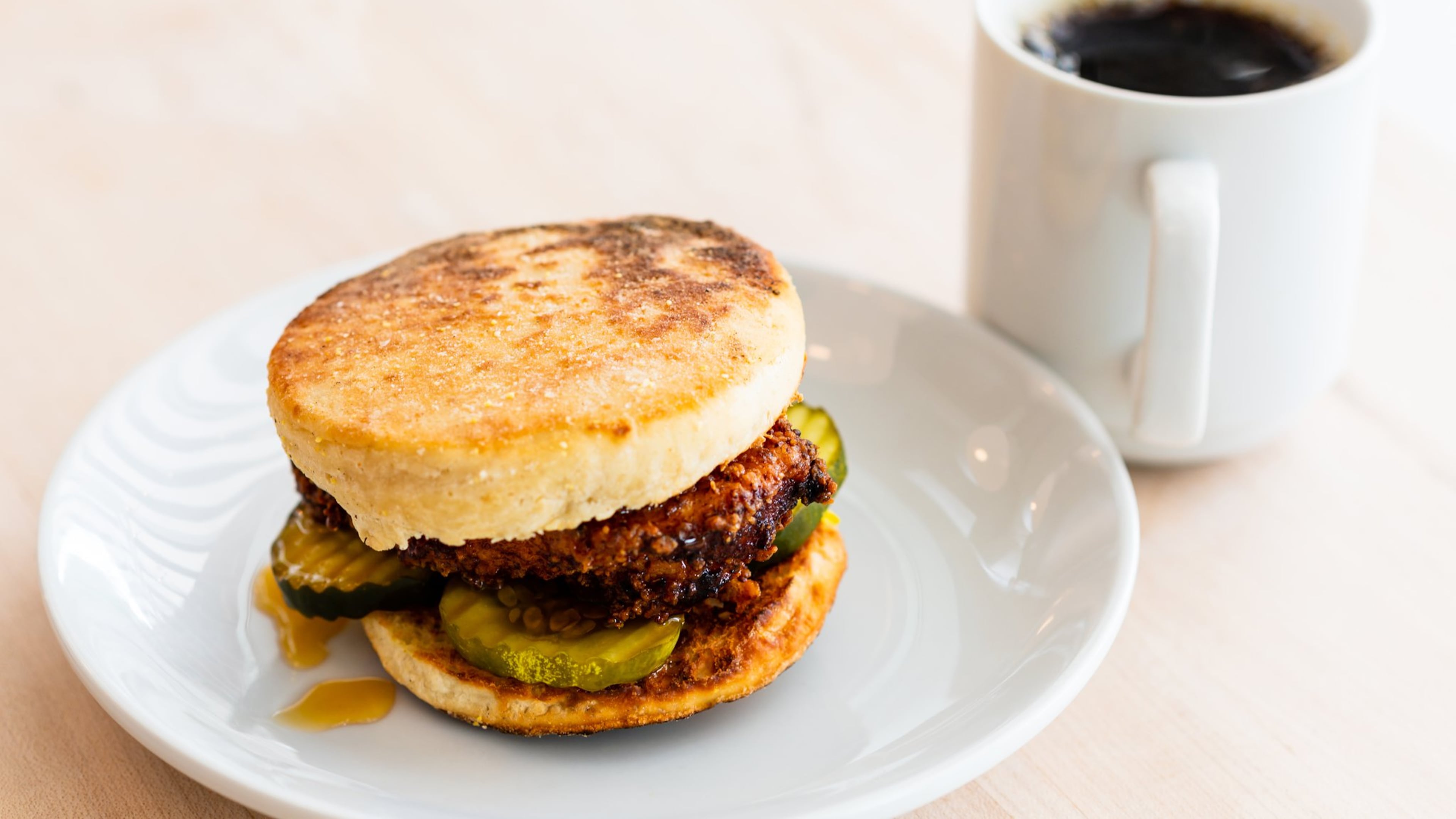 The Crispy Chicken Sammie at Pancake Social reinvents the sandwich you can’t get you-know-where on Sundays. CONTRIBUTED BY HENRI HOLLIS