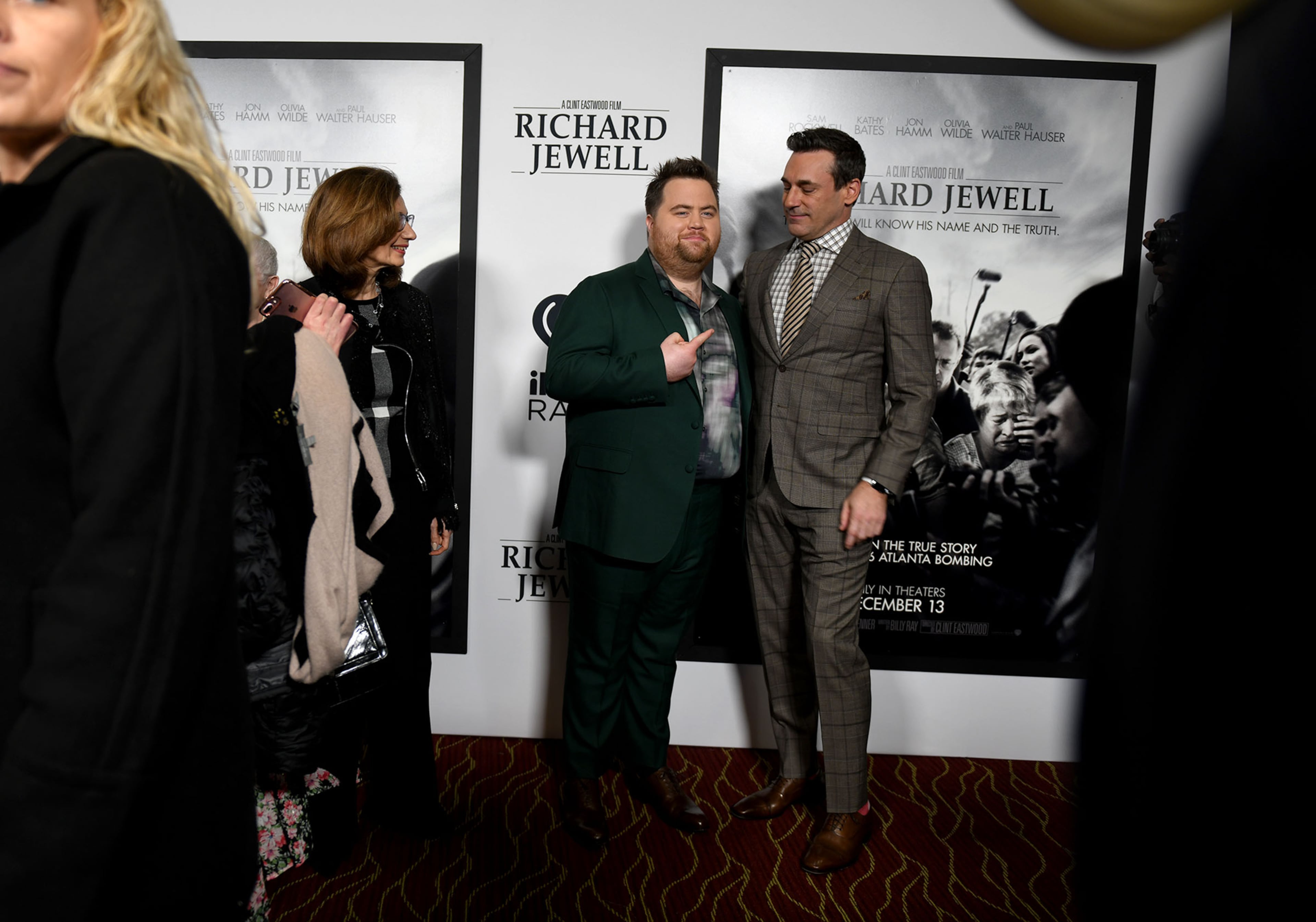121019 ATLANTA From left, Paul Walter Hauser and Jon Hamm arrive at the premiere of the film "Richard Jewell" at the Rialto Center of the Arts in Atlanta, Ga., Tuesday, Dec. 10, 2019. PHOTO BY ELISSA BENZIE