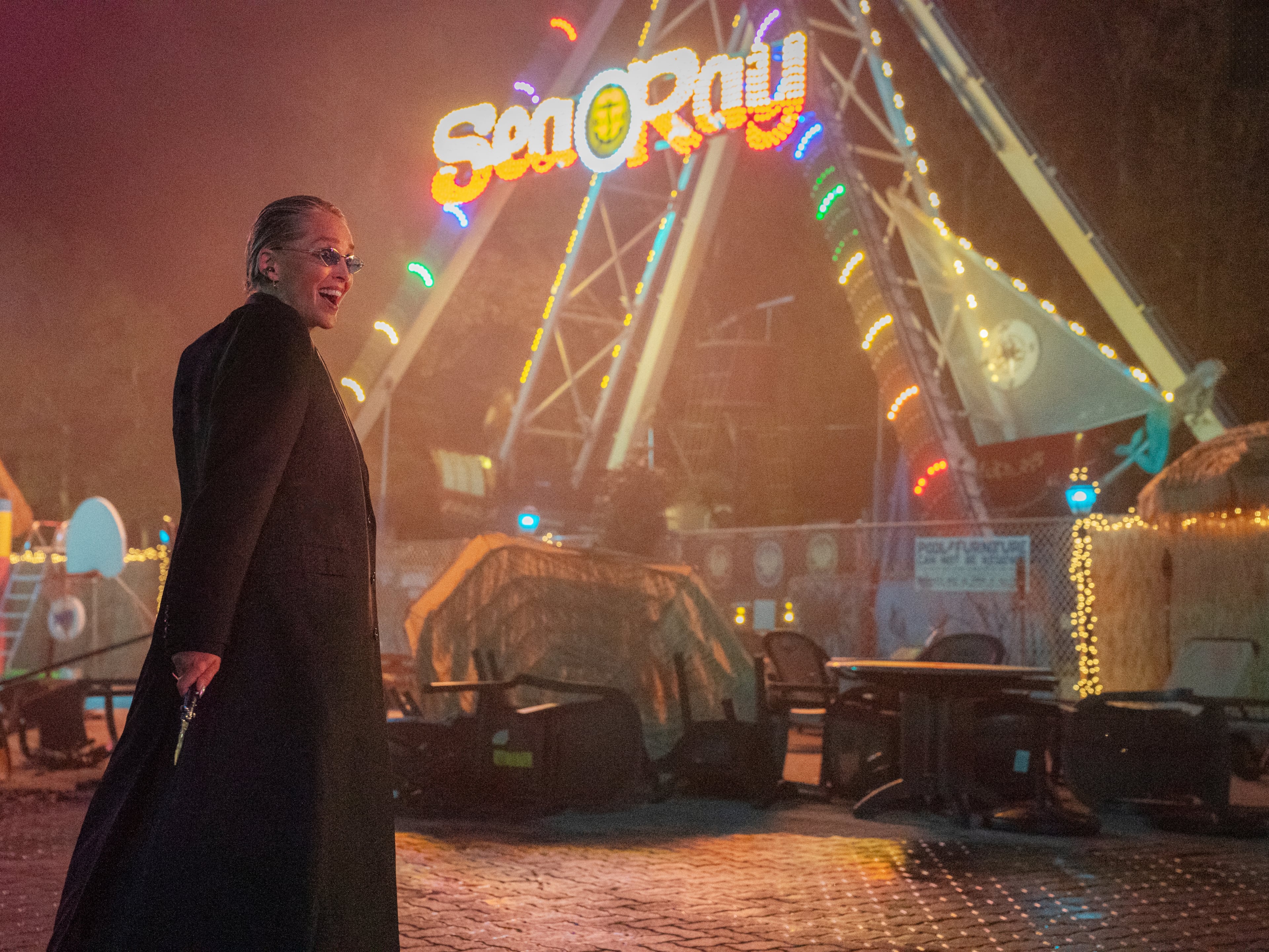 Sharon Stone plays an evil crime lord in "Nobody 2." (Courtesy of Universal Pictures via AP)