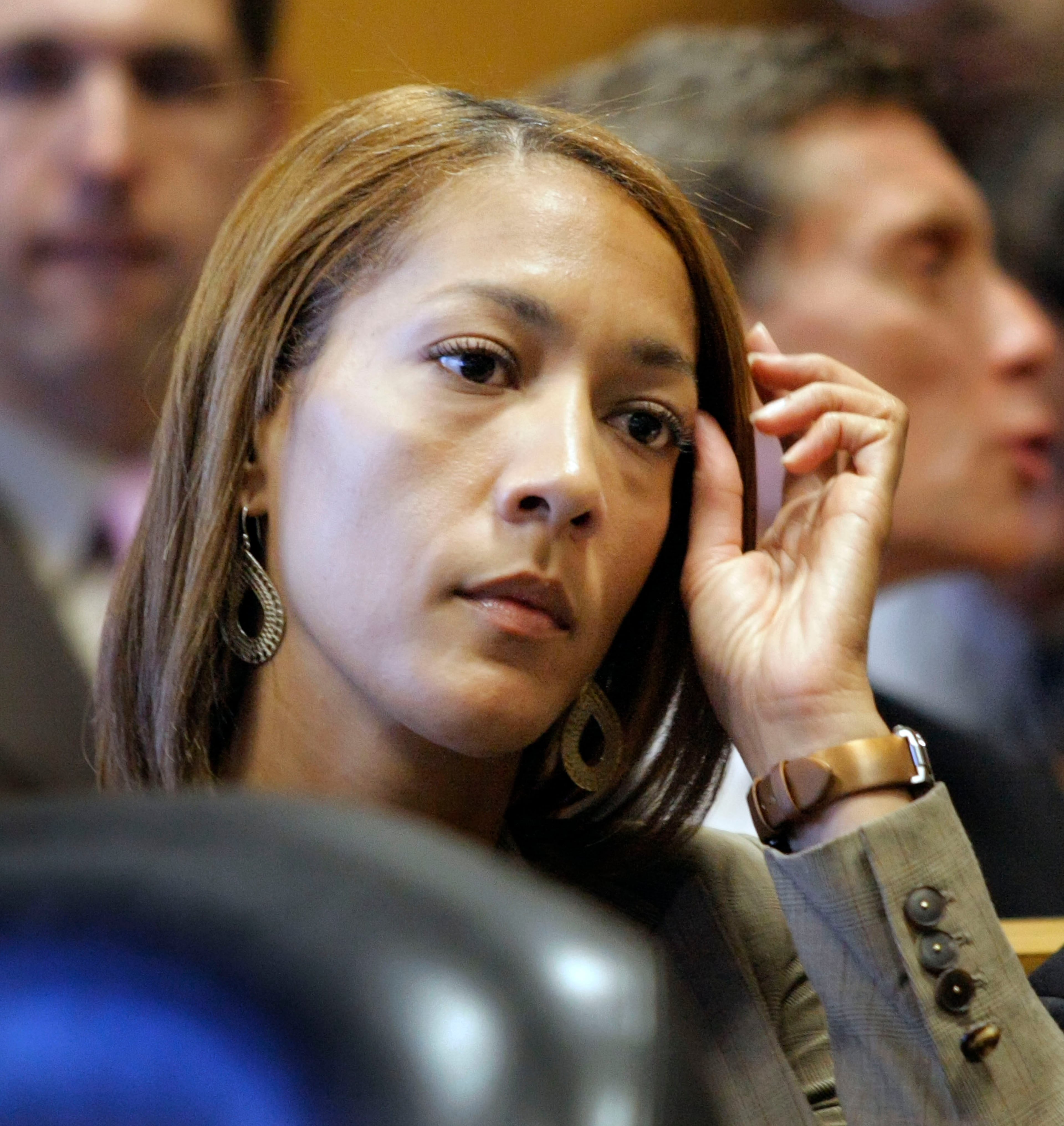 Christine Beatty (shown in 2008) former Chief of Staff to Detroit Mayor Kwame Kilpatrick, was implicated in a text messaging scandal and an alleged affair with Kilpatrick. In March 2010, The Atlanta Journal-Constitution article reported that she was planning a move to Atlanta.