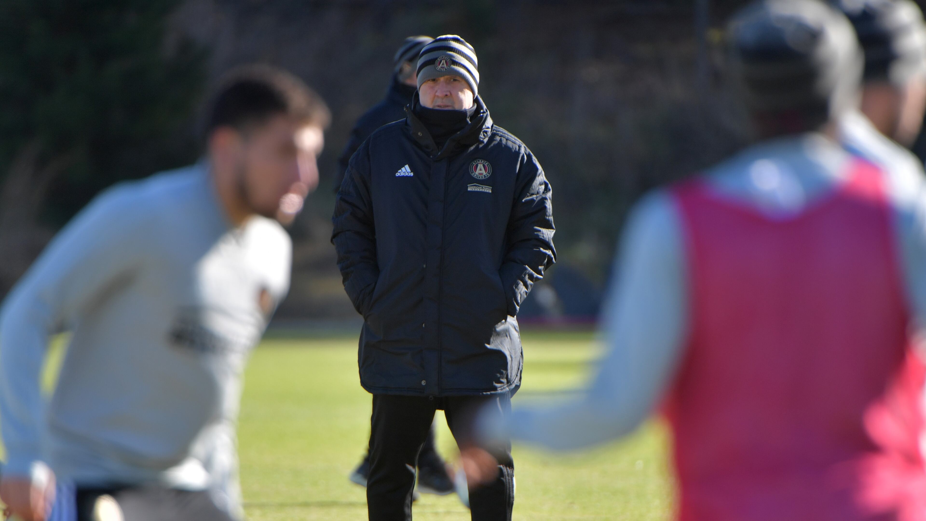 Atlanta United Head Coach Gerardo "Tata" Martino watches during their practice at Childrens Healthcare of Atlanta Training Ground in Marietta on Tuesday, December 4, 2018. HYOSUB SHIN / HSHIN@AJC.COM