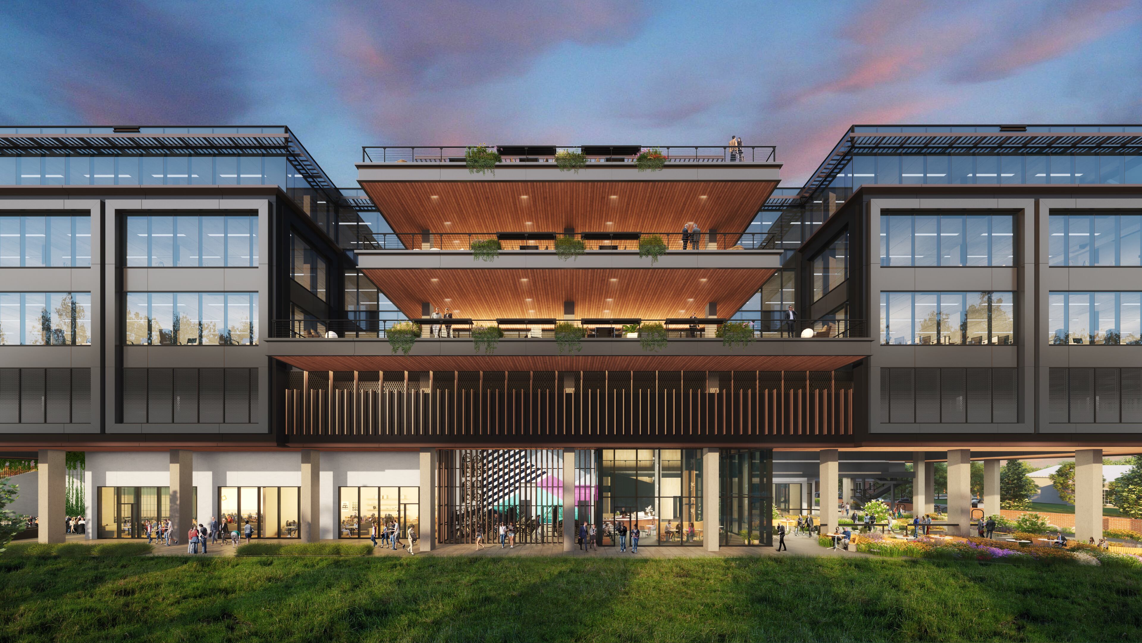 Junction Krog District will include a ground-level public porch and multiple floors of new office space.