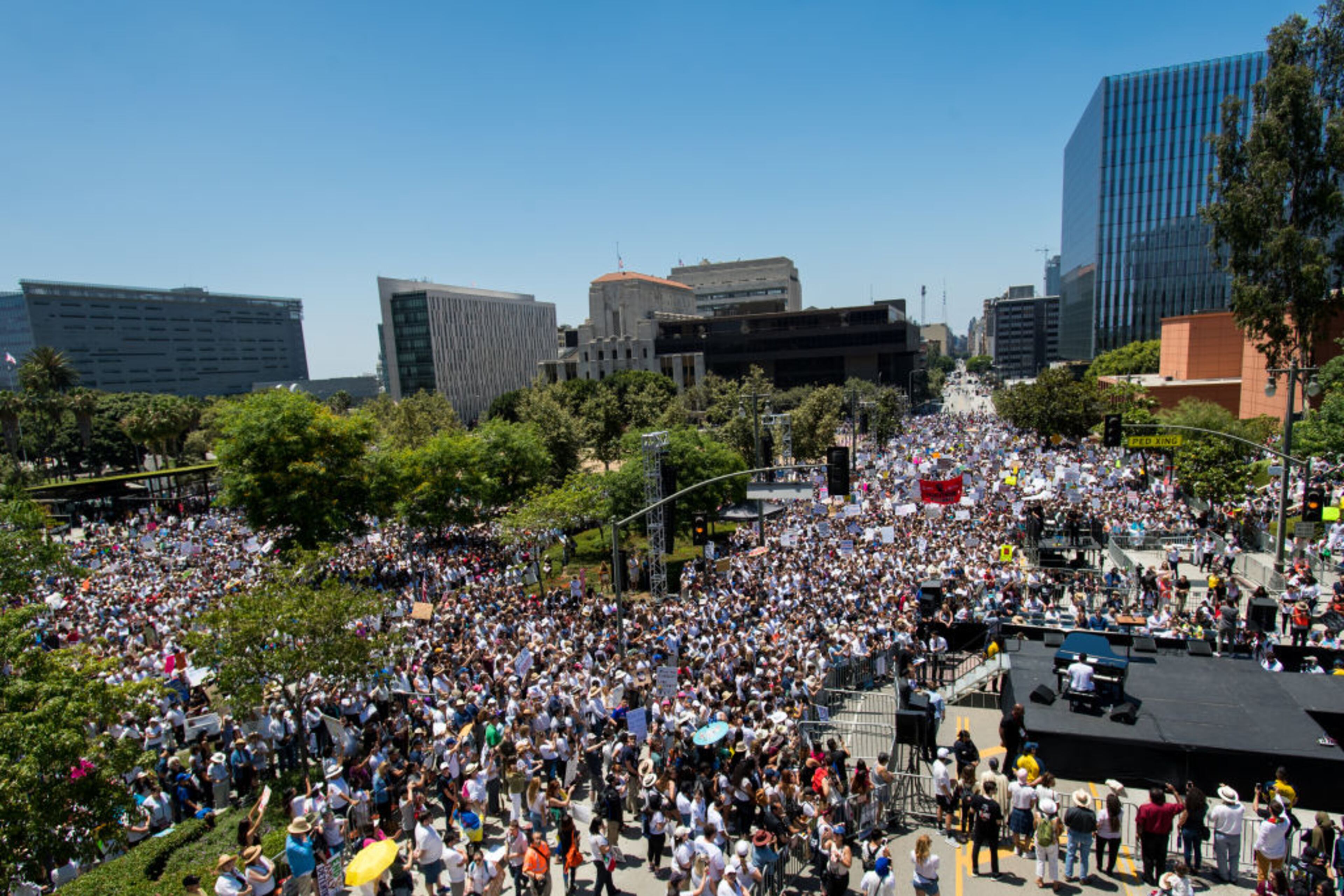 LOS ANGELES, CA - JUNE 30: Musician John Legend performs onstage at 'Families Belong Together - Freedom for Immigrants March Los Angeles' at Los Angeles City Hall on June 30, 2018 in Los Angeles, California. (Photo by Emma McIntyre/Getty Images for Families Belong Together LA)