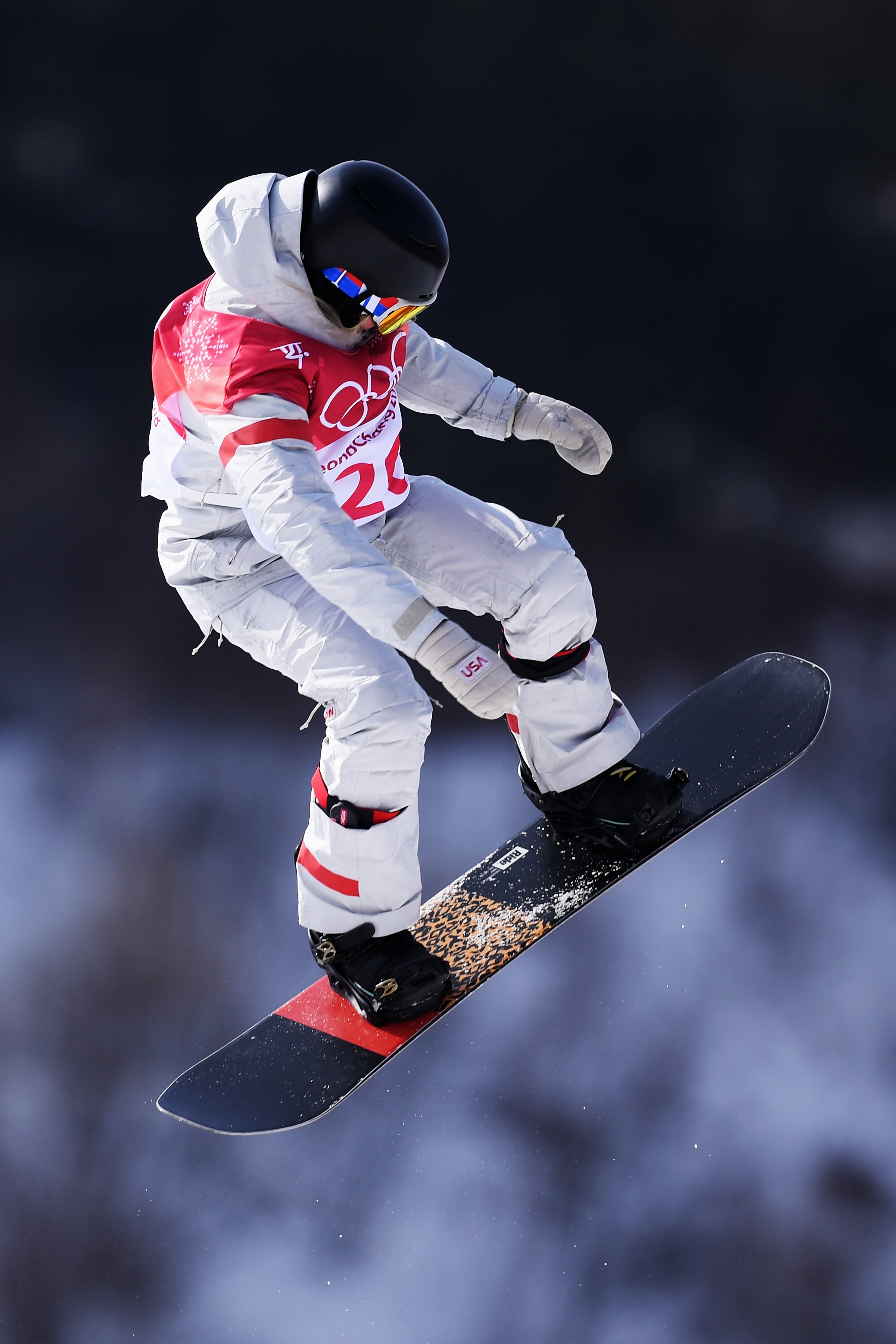 PYEONGCHANG-GUN, SOUTH KOREA - FEBRUARY 19: Jessika Jenson of the United States competes during the Snowboard Ladies' Big Air Qualification on day 10 of the PyeongChang 2018 Winter Olympic Games at Alpensia Ski Jumping Centre on February 19, 2018 in Pyeongchang-gun, South Korea. (Photo by Matthias Hangst/Getty Images)