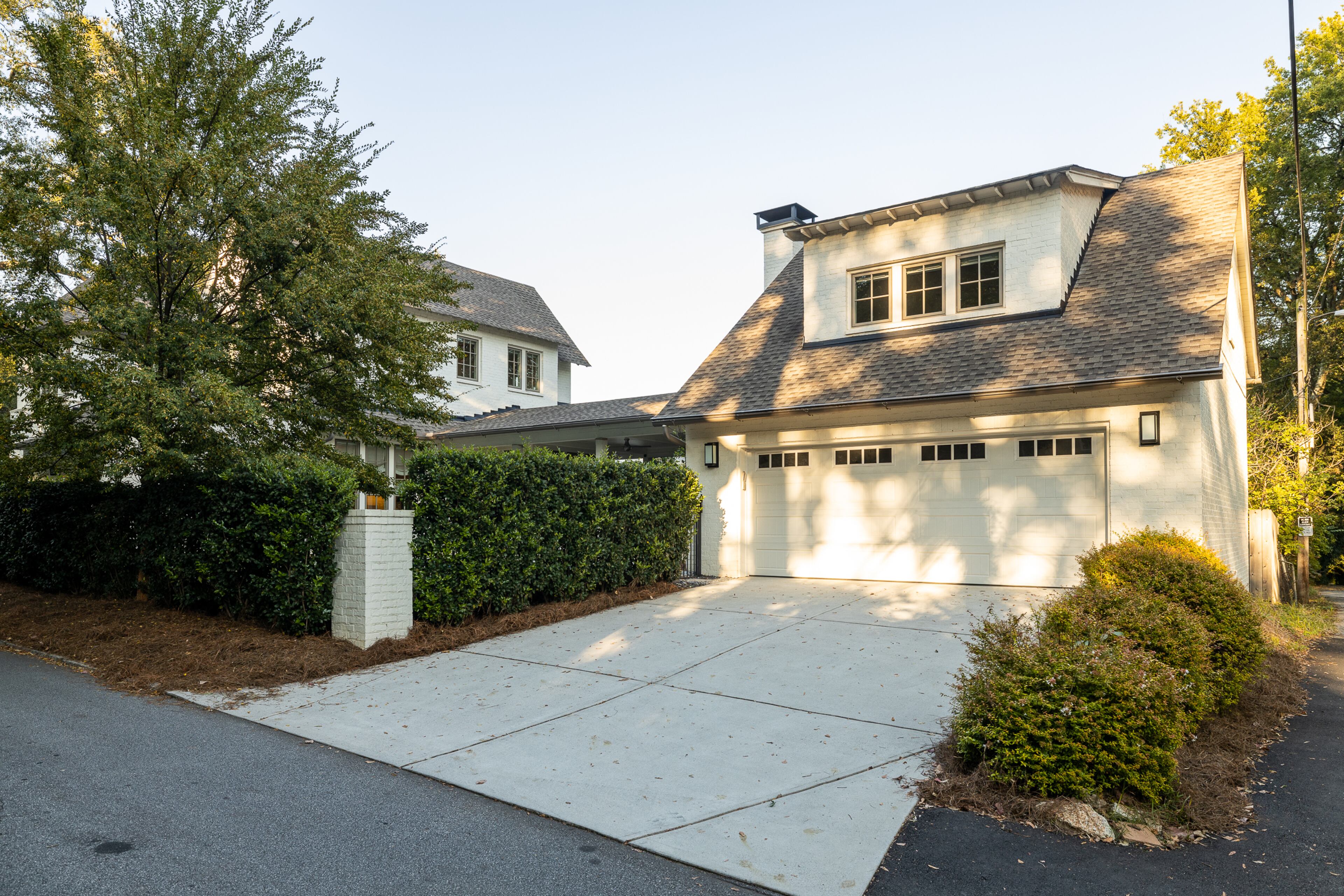 A two-car garage is part of the build.
