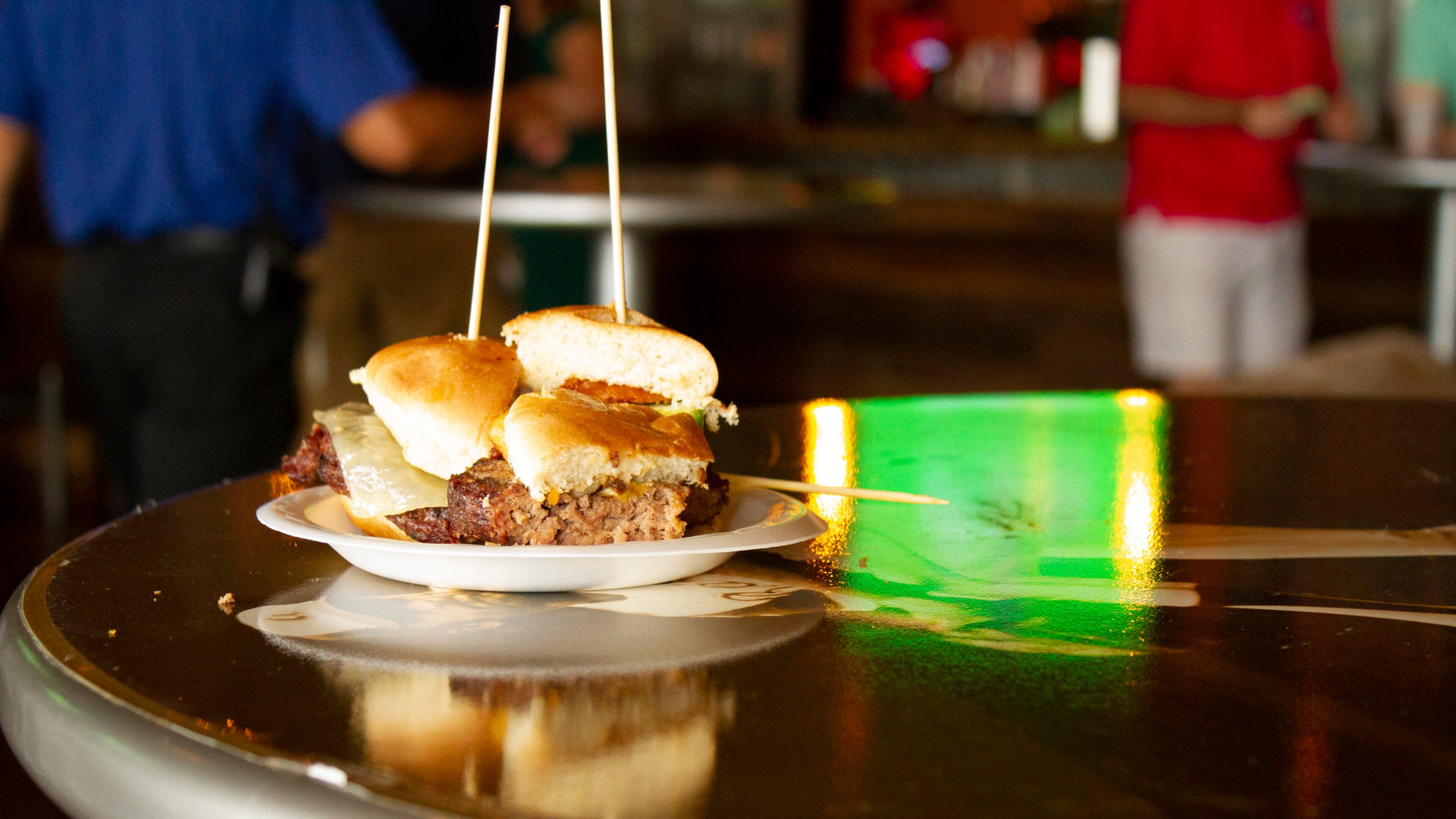 One of the new burgers available at Coolray Field.