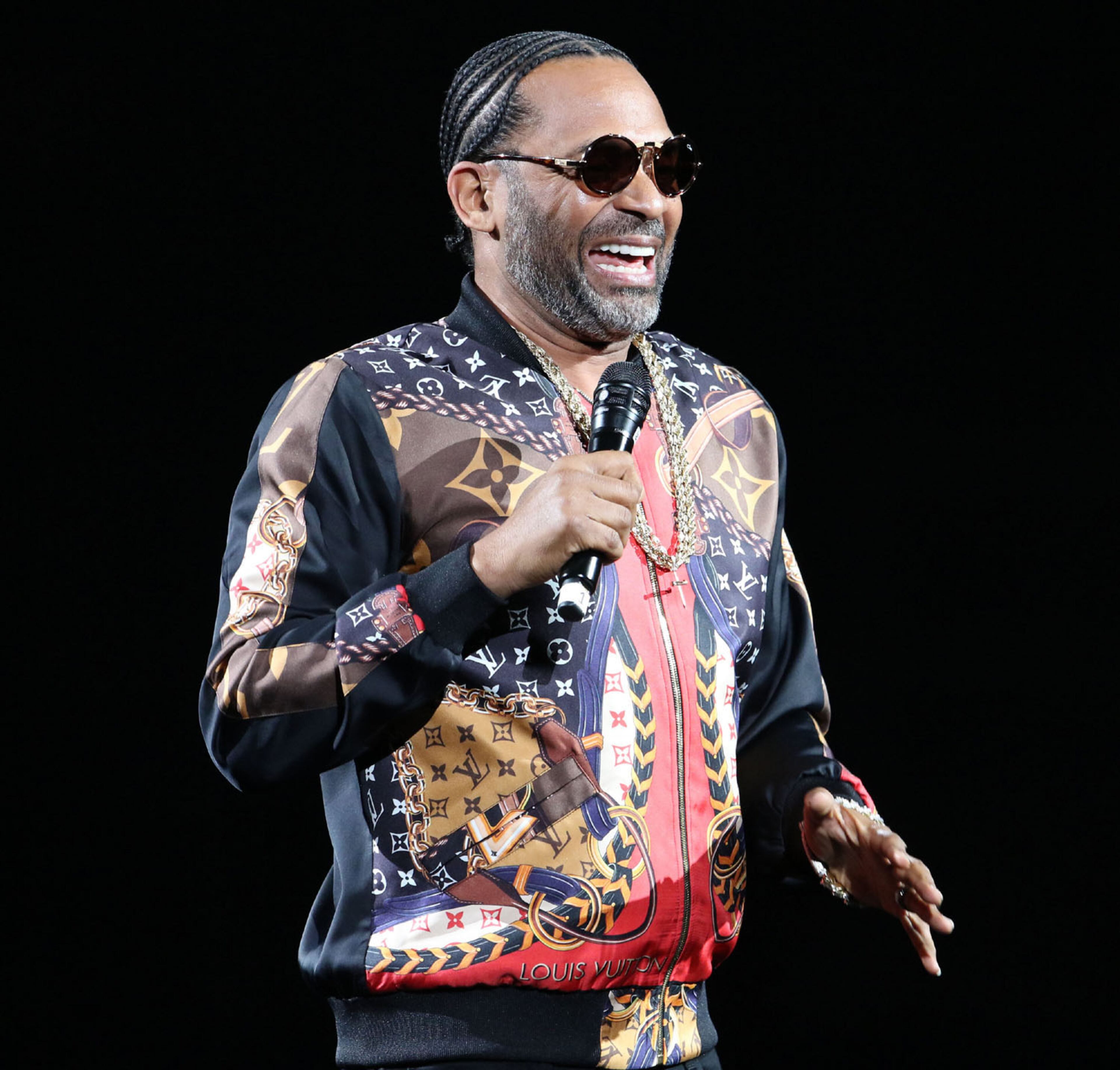 Mike Epps performs at The "In Real Life Comedy Tour", the first of four sold-out shows (two nights), in a socially distanced and limited seating setup at State Farm Arena on Friday night, May 7, 2021. Also on the bill were Karlous Miller, Kountry Wayne, DC Young Fly, Lavell Crawford and Henry Welch. (Photo: Robb Cohen for The Atlanta Journal-Constitution)