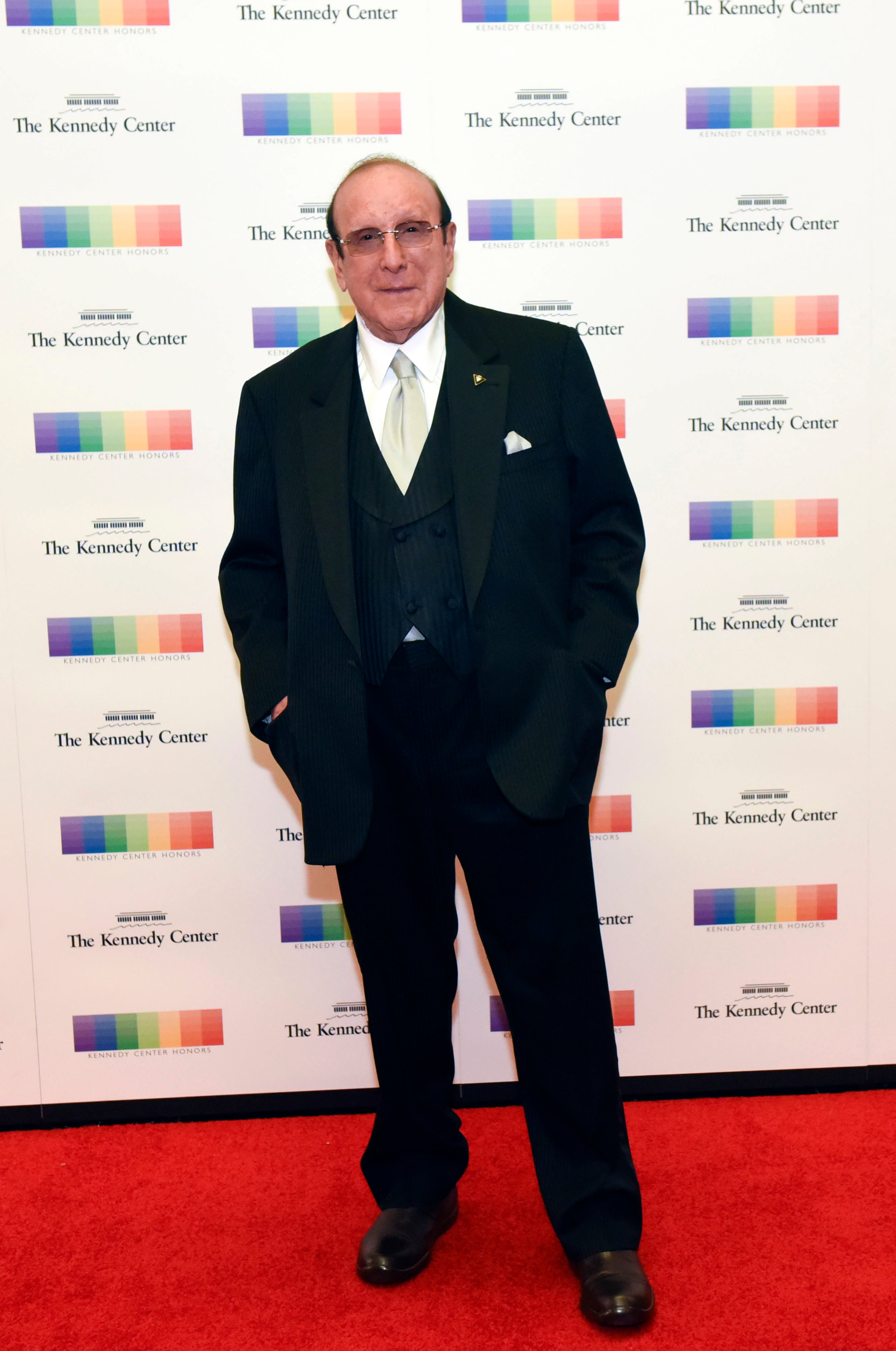 Clive Davis arrives at the State Department for the Kennedy Center Honors gala dinner on Saturday, Dec. 3, 2016, in Washington. (AP Photo/Kevin Wolf)