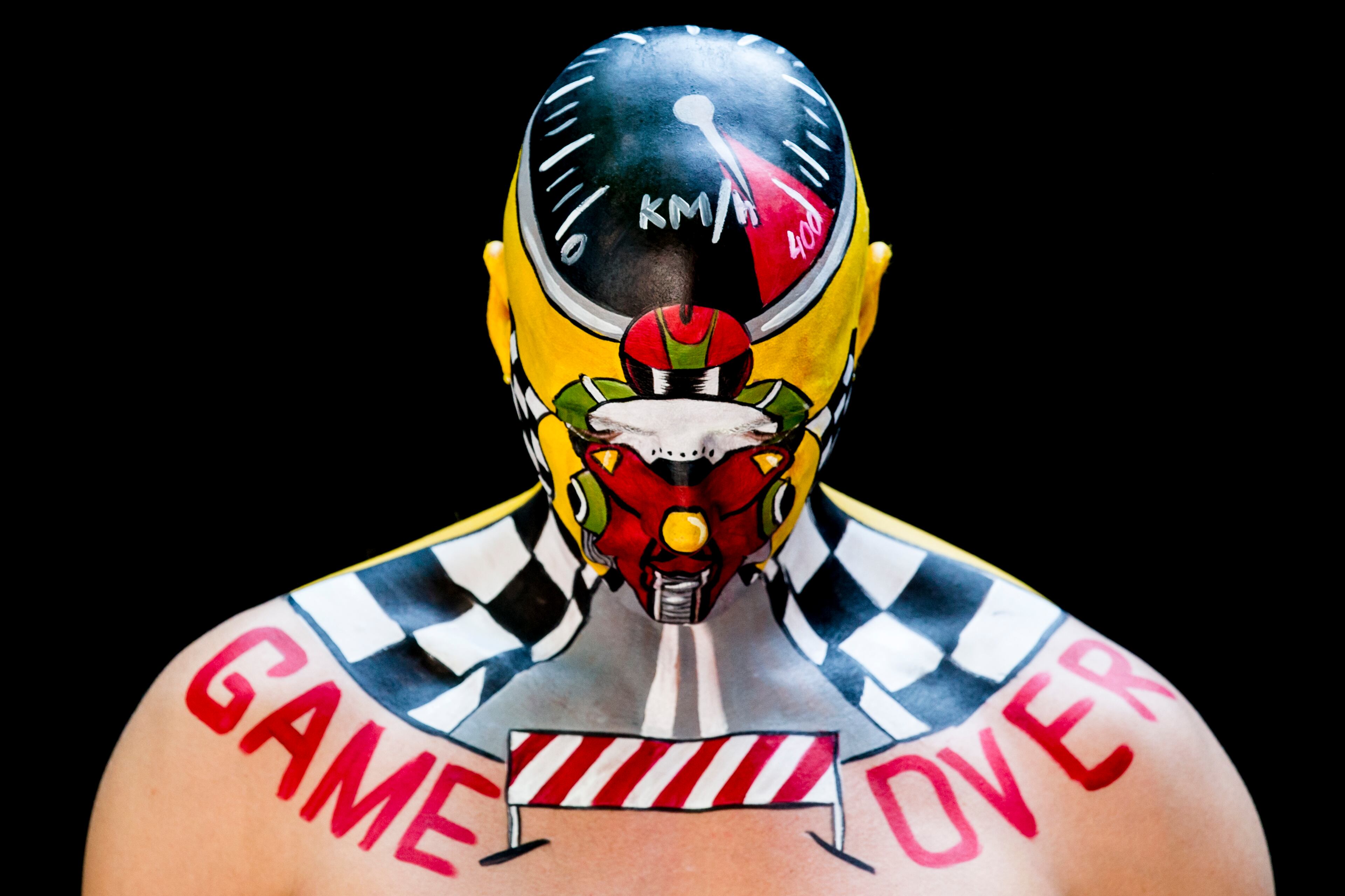 POERTSCHACH AM WOERTHERSEE, AUSTRIA - JULY 04: A model poses for a picture during the World Bodypainting Festival 2015 on July 4, 2015 in Poertschach am Woerthersee, Austria. (Photo by Jan Hetfleisch/Getty Images)