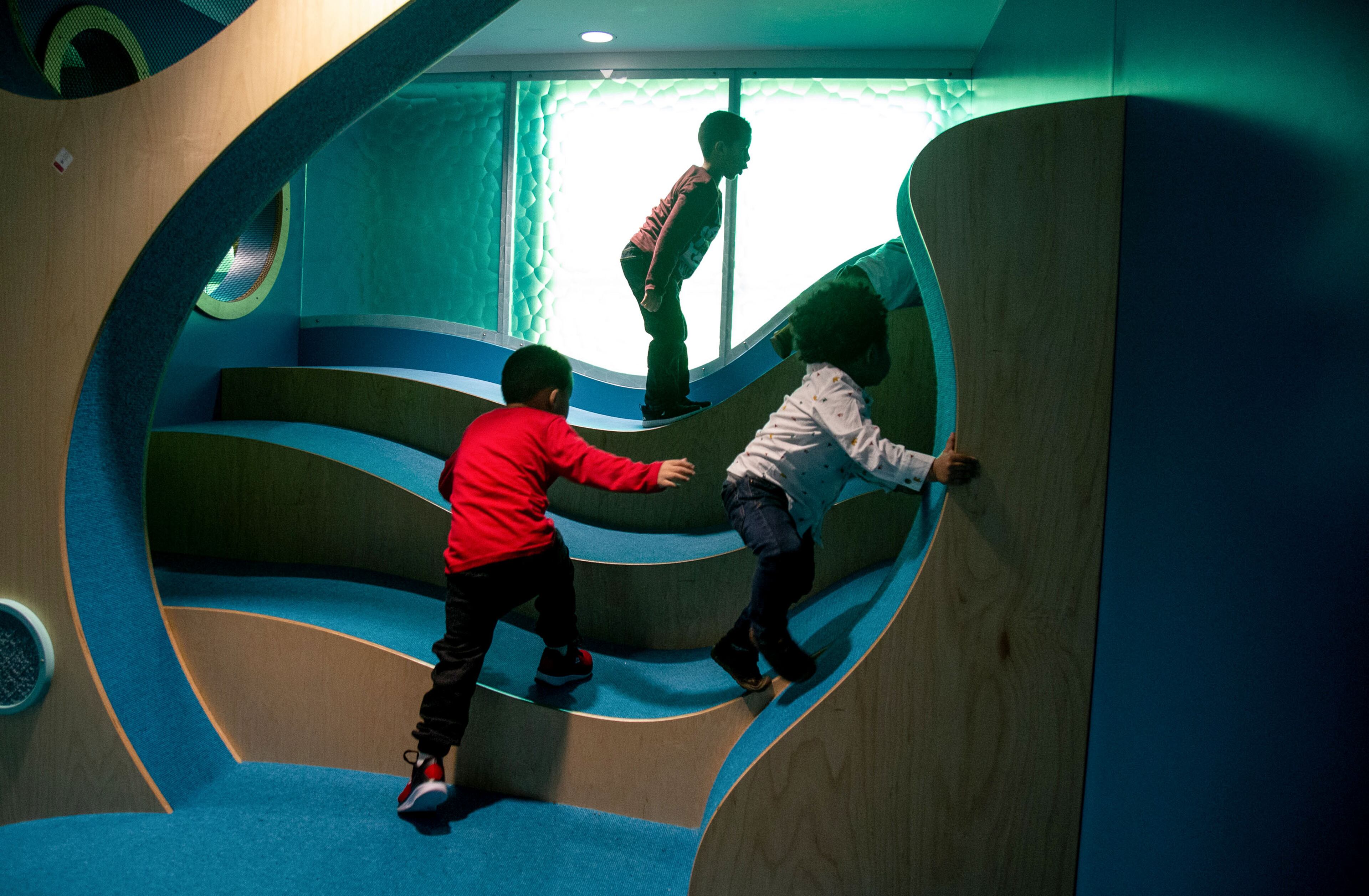 Kids play in the Green Family Learning Gallery during the Woodruff Family Fun Fest at the Woodruff Arts Center in Atlanta on Sunday, January 12, 2020. STEVE SCHAEFER / SPECIAL TO THE AJC