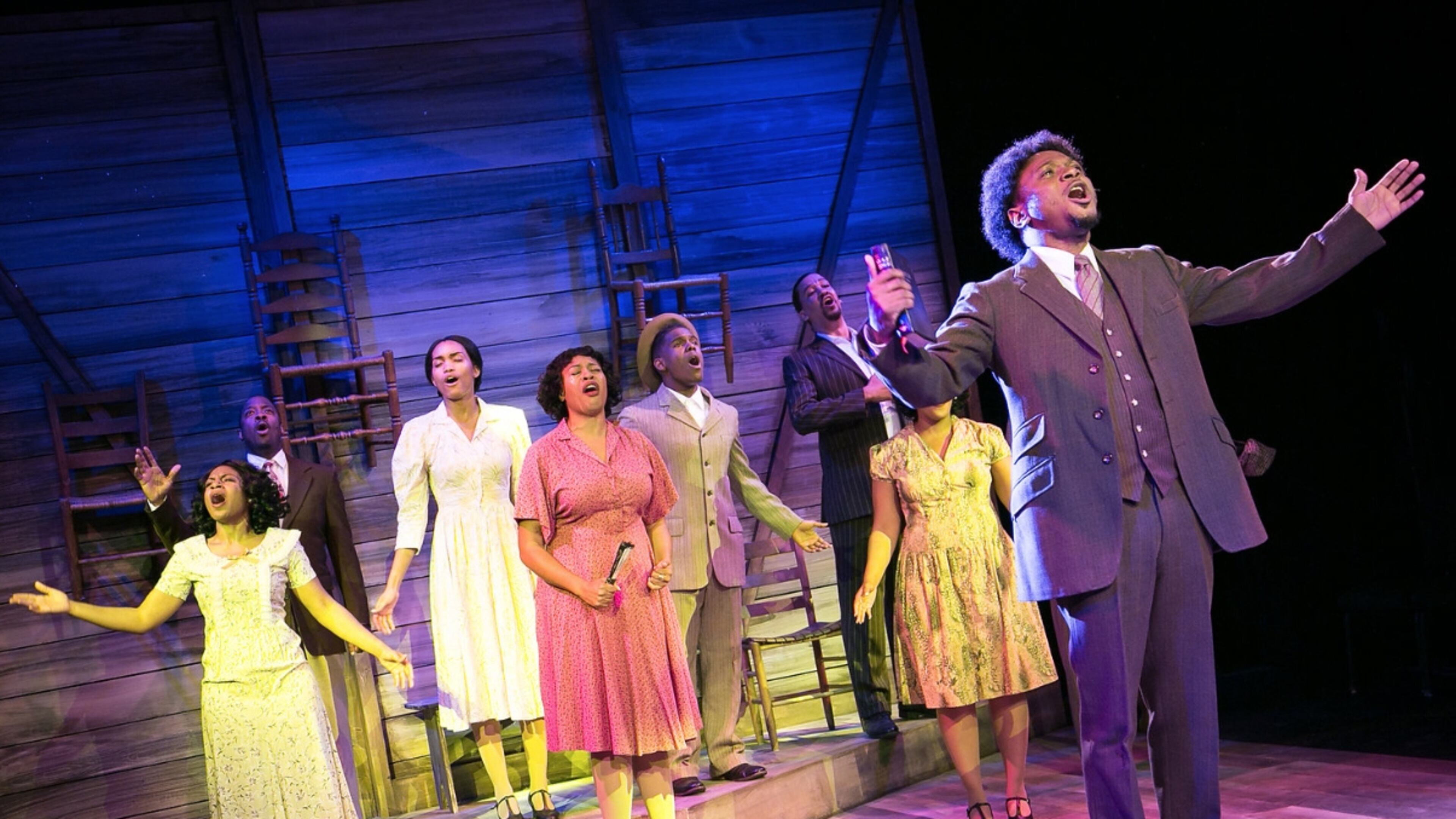 The cast of "The Color Purple" at Actor's Express makes a joyful noise in this new production. PHOTO CREDIT: Casey Gardner.
