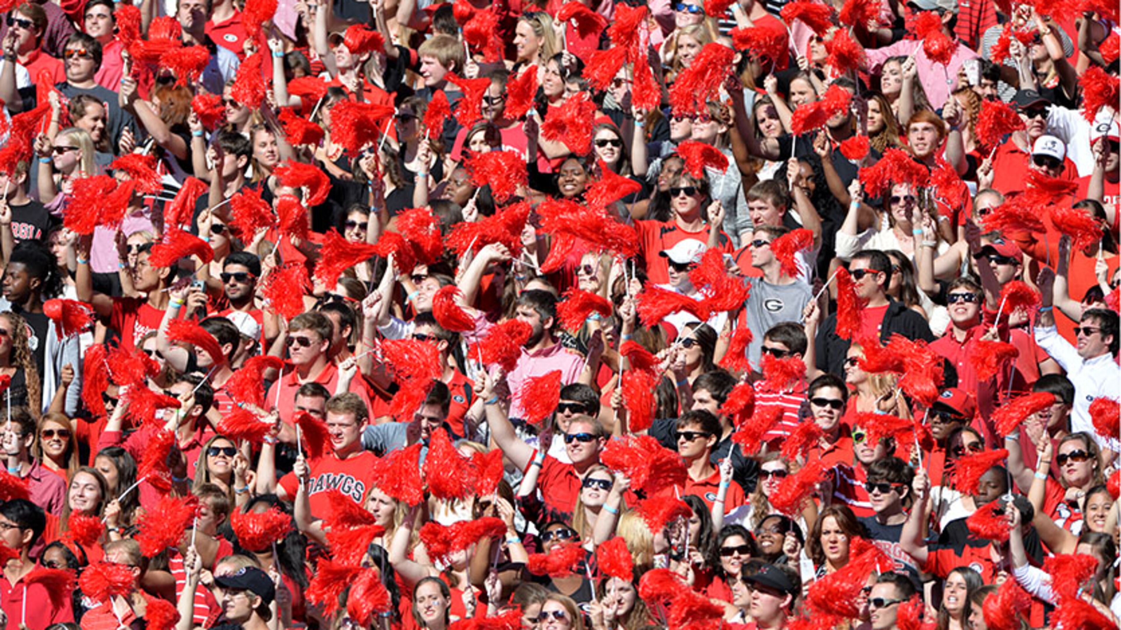 Georgia fans enjoy a win over Vanderbilt at Sanford Stadium.
