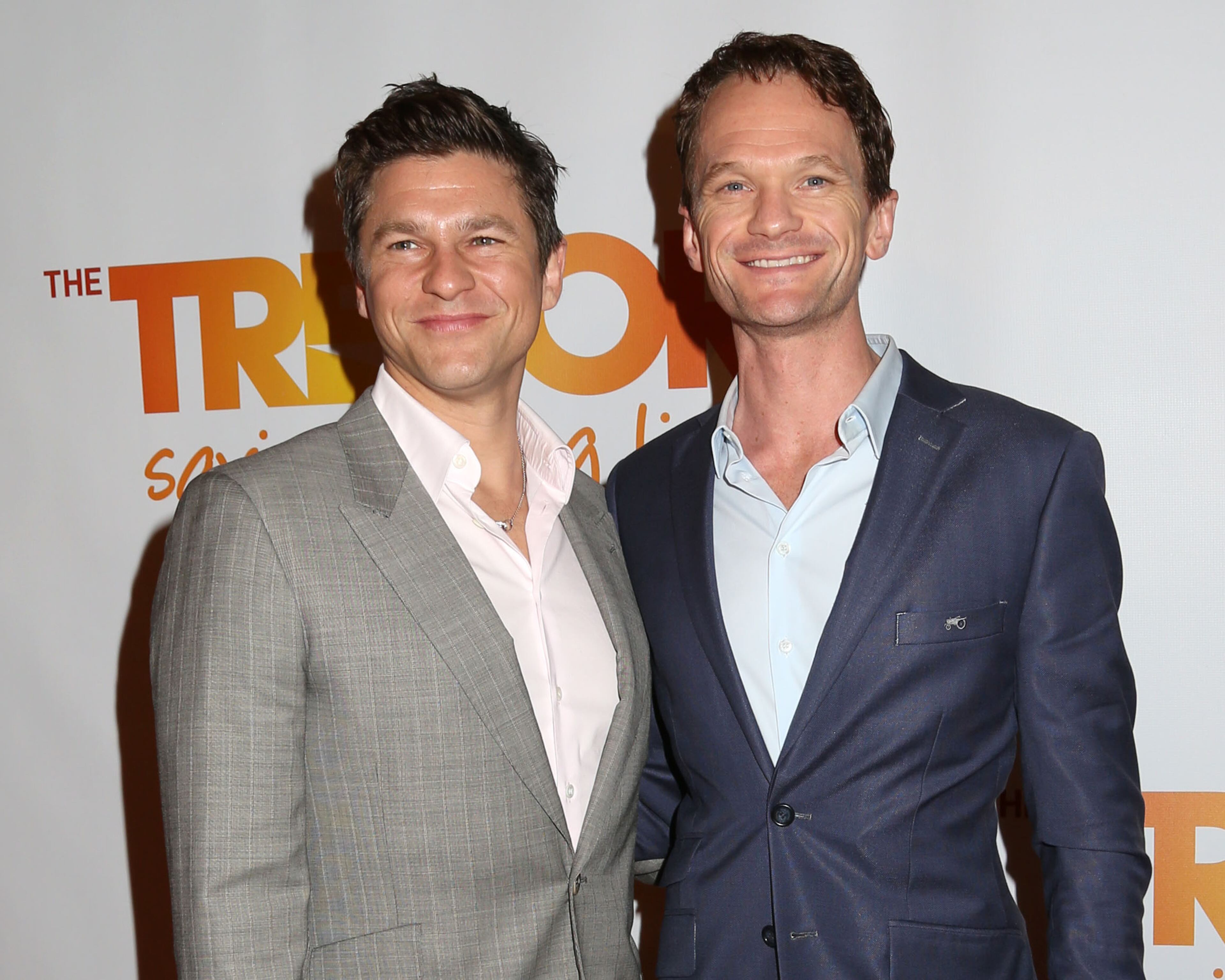 David Burtka, left, and Neil Patrick Harris attend the TrevorLIVE Benefit at the Marriott Marquis on Monday, June 16, 2014, in New York. (Photo by Greg Allen/Invision/AP)