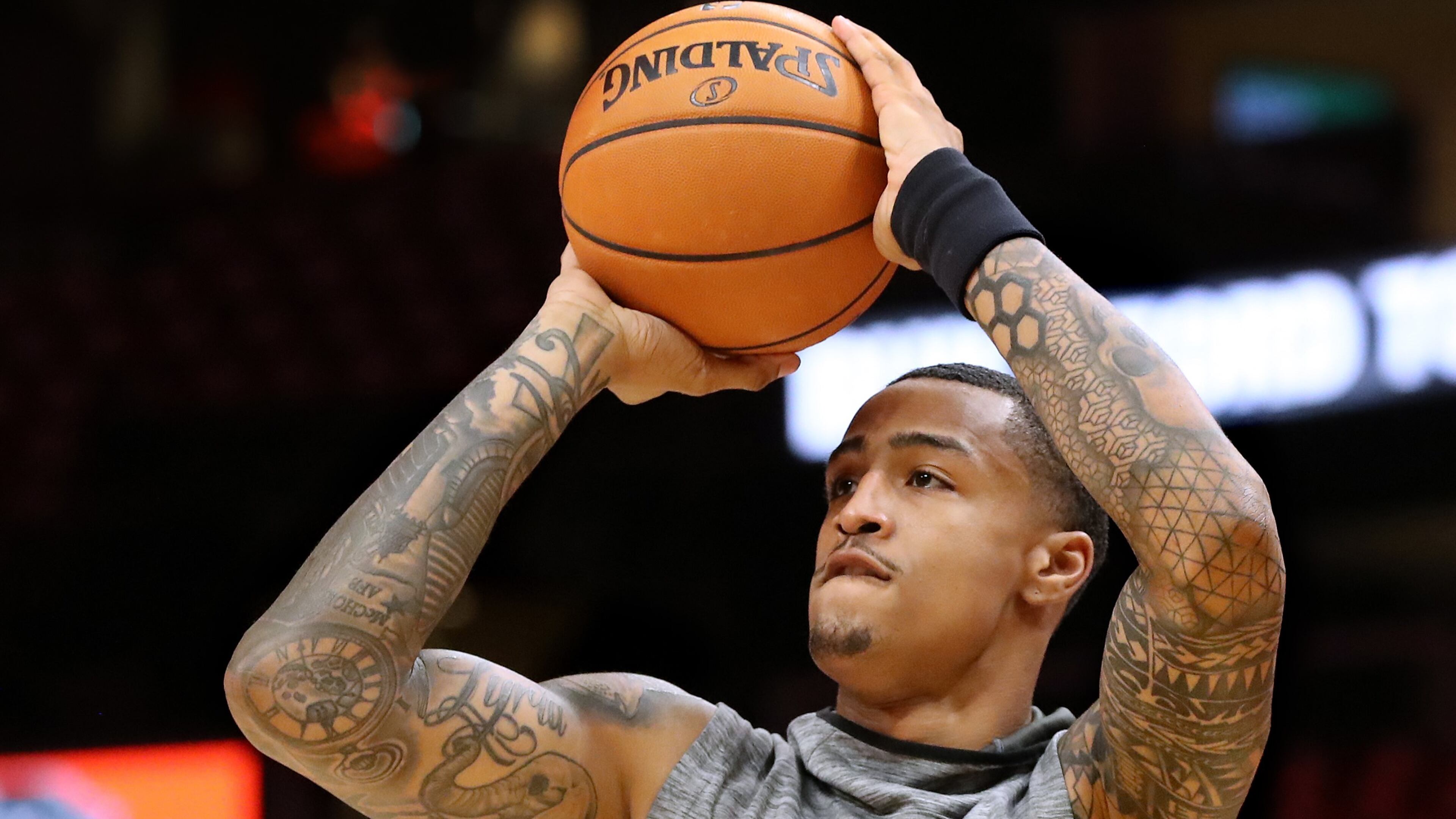 Atlanta Hawks forward John Collins prepares to play the Orlando Magic in a NBA basketball game on Saturday, October 26, 2019, in Atlanta. Curtis Compton/ccompton@ajc.com
