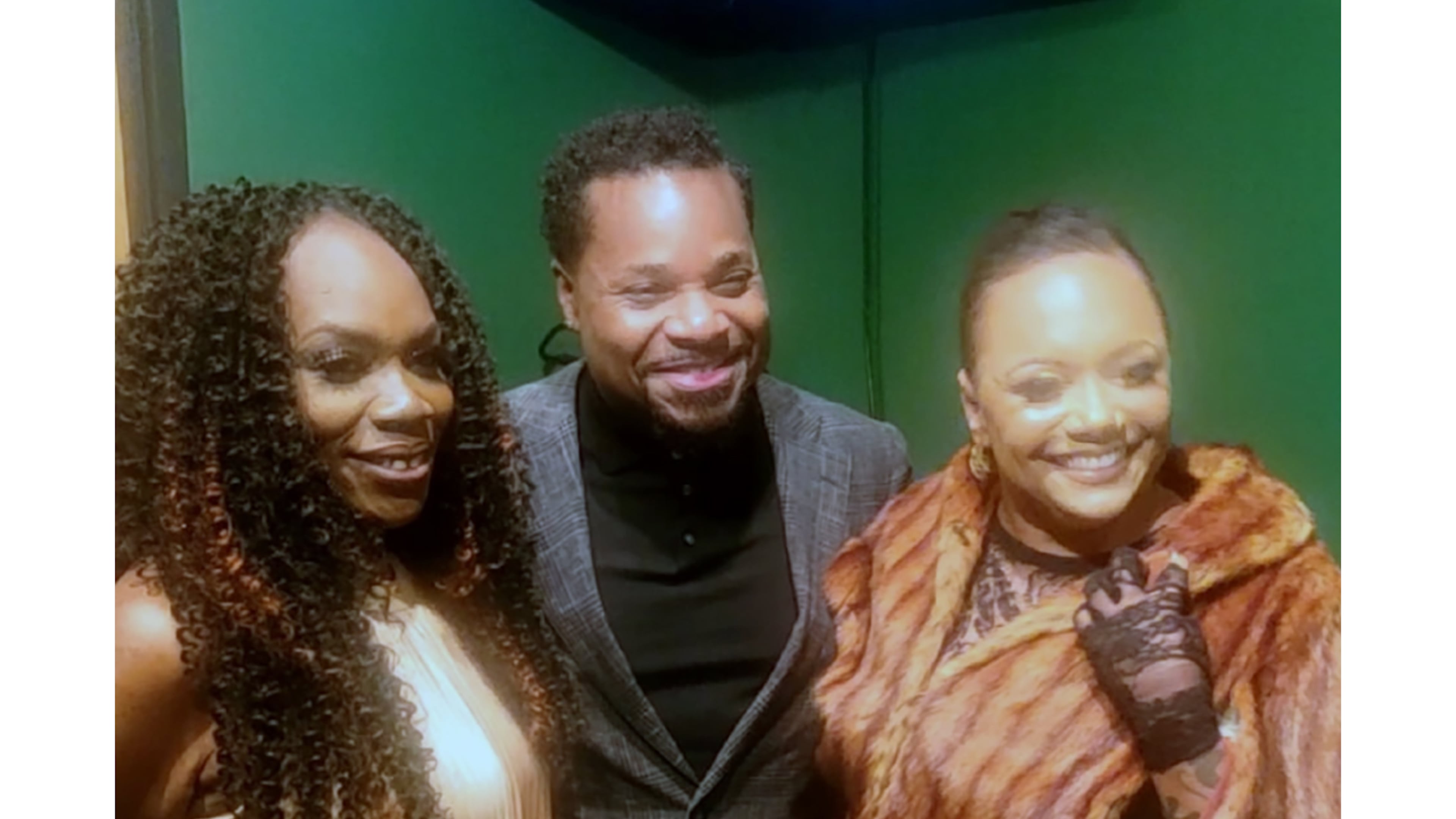 Malcolm-Jamal Warner is shown with his Atlanta friends Tamika "Georgia Me" Harper (left) and Bethsheba “Queen Sheba” Rem in early 2022. The two women have organized a tribute to Warner. (Courtesy)