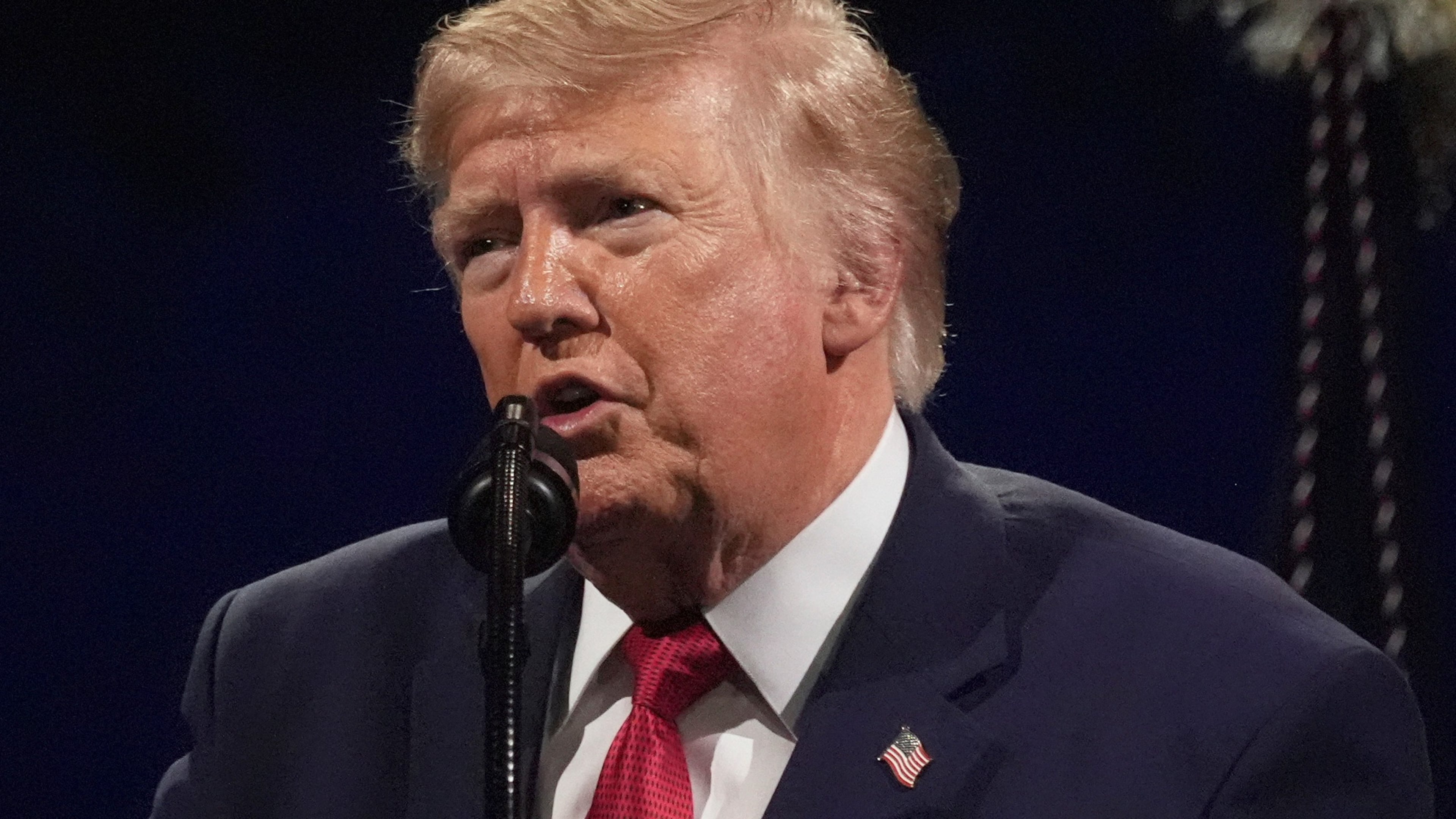 President Donald Trump speaks during Salute to America, an Independence Day event honoring the nation's 250th anniversary, Saturday, July 4, 2026, on the National Mall in Washington. (AP Photo/Mark Schiefelbein)