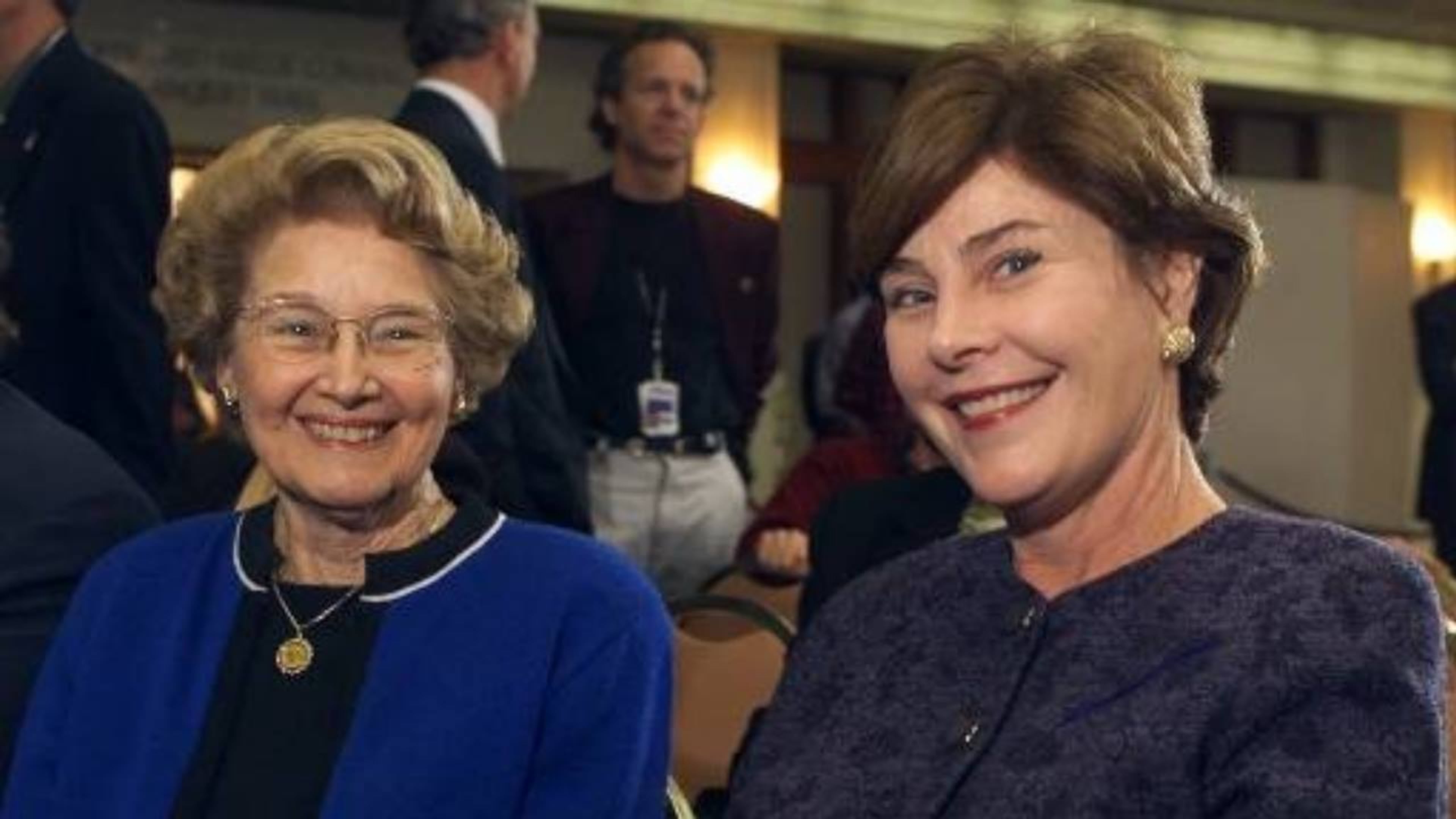 Janna Welch, left, was the mother of former first lady Laura Bush. Welch died Friday at agev 99.