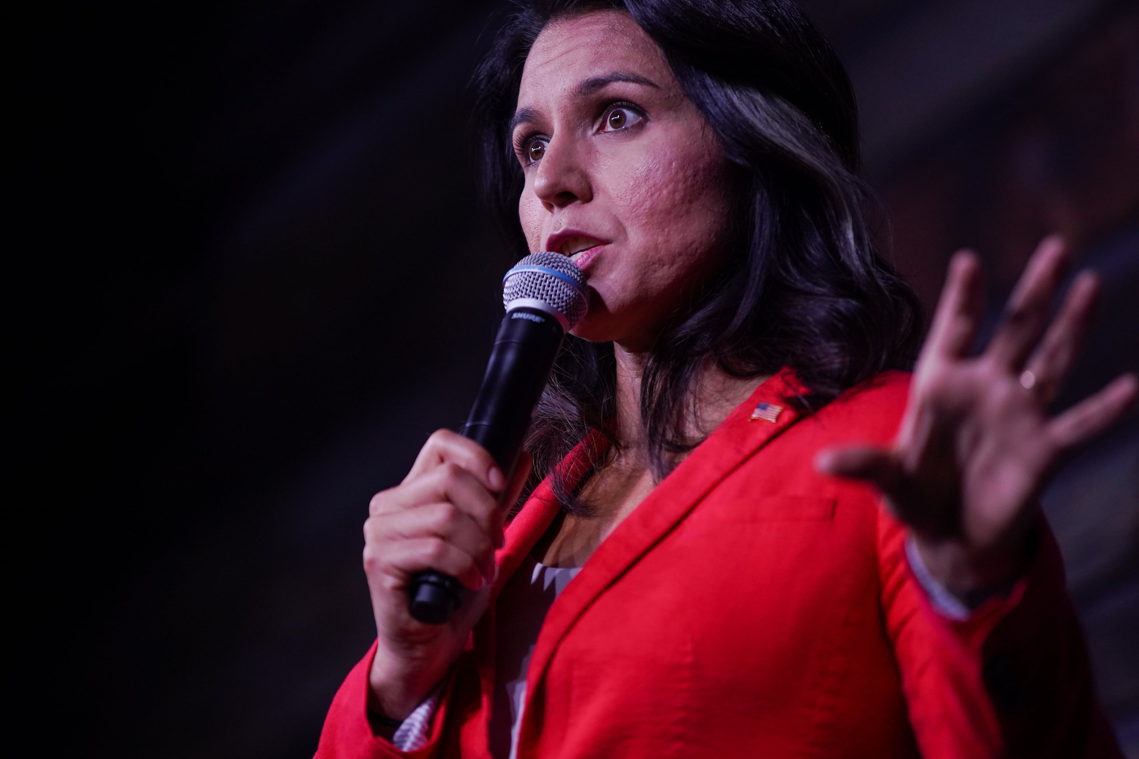 U.S. Congresswoman and Democratic candidate for president Tulsi Gabbard, (D-HI), speaks during a campaign event at Atlanta Music Project on Friday, August 30, 2019, in Atlanta. (Elijah Nouvelage for The Atlanta Journal Constitution)