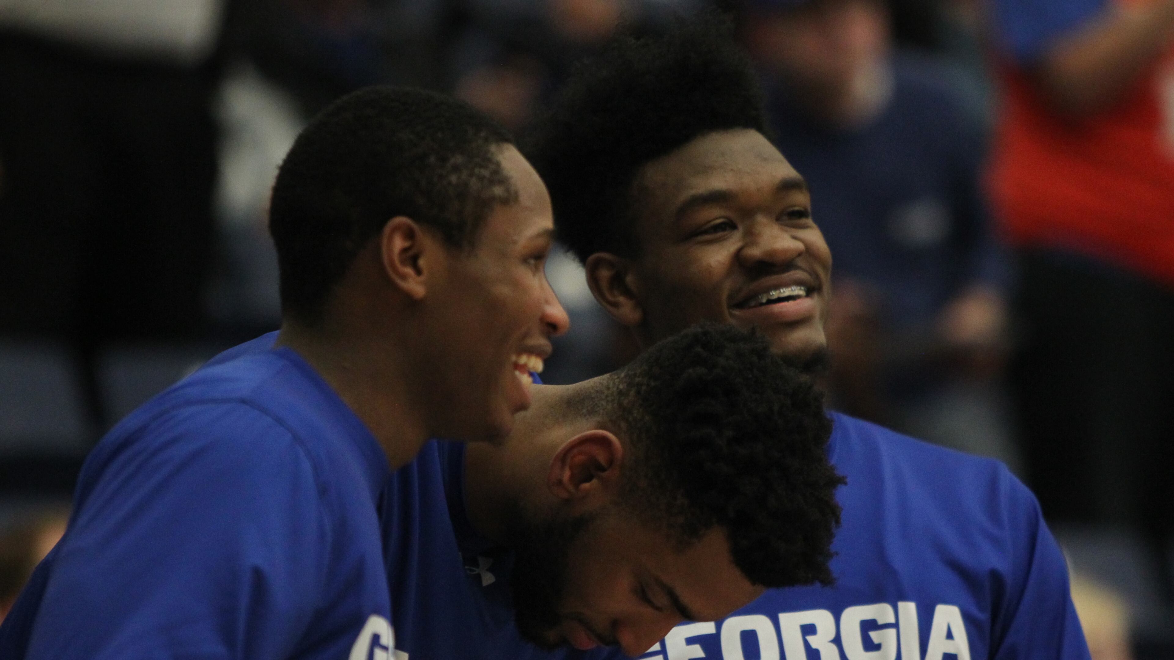 Georgia State players celebrate after a basket in a game between Georgia State and Appalachian State in Atlanta on Monday, January 23, 2017. (HENRY TAYLOR / HENRY.TAYLOR@AJC.COM)